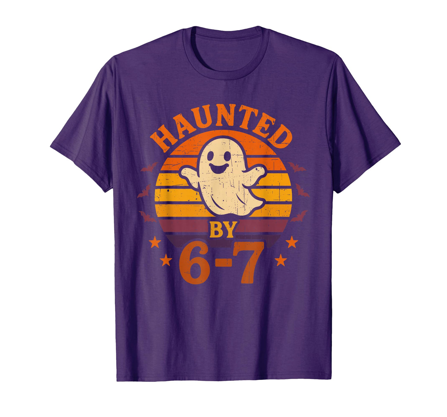 Haunted by 6-7 Halloween Costumes Ghost Bats Men Women T-Shirt