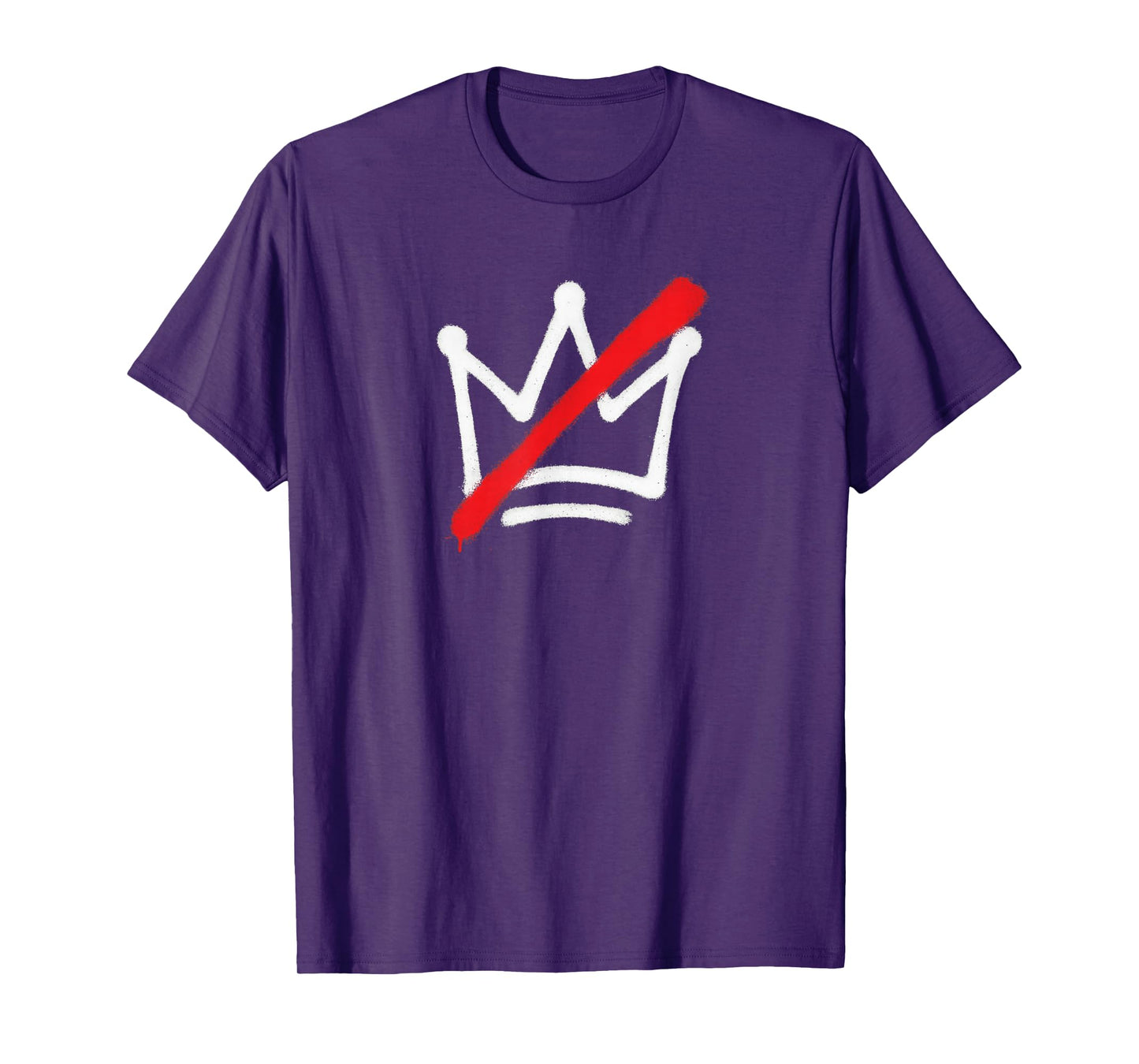 No Kings Red Slash White Crown Graffiti Street Art T-Shirt