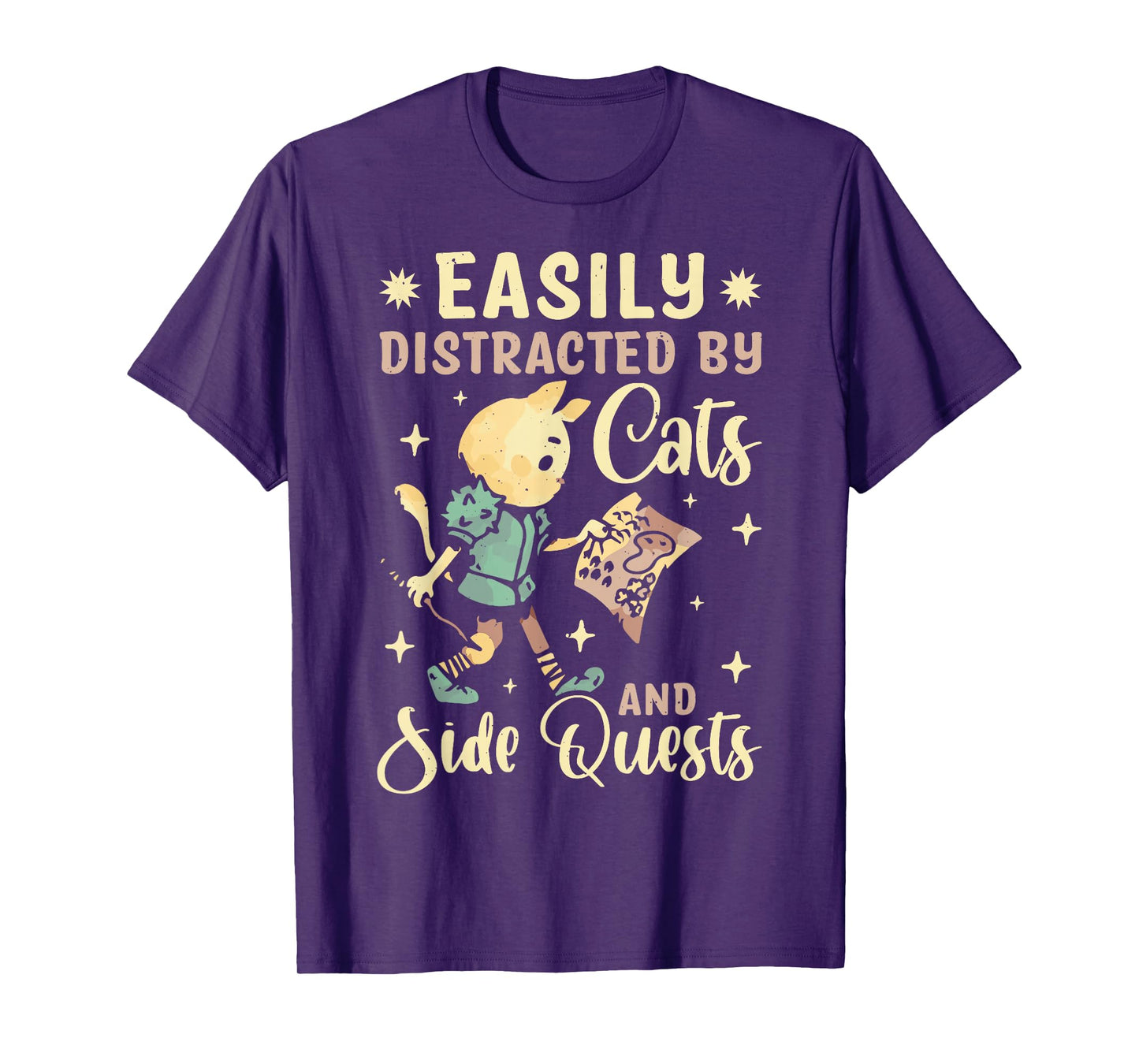 Easily Distracted By Cats And Side Quests T-Shirt