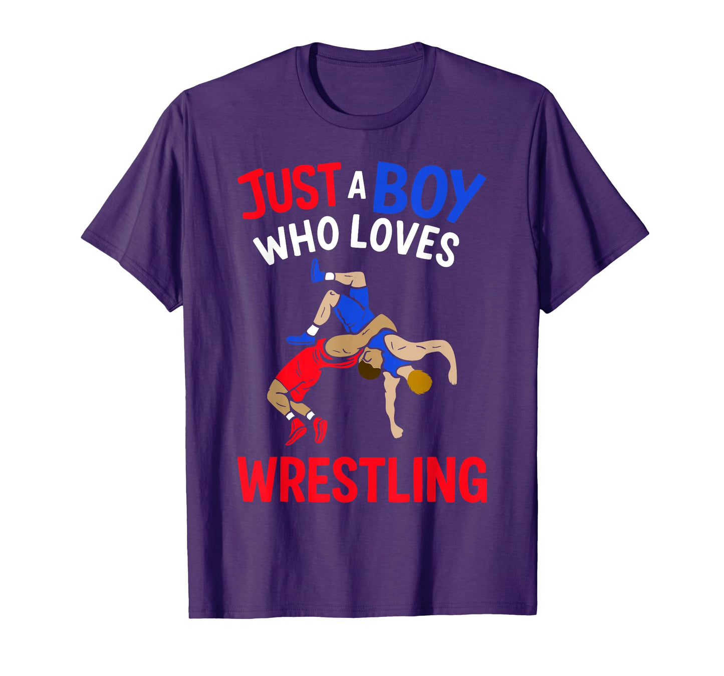 Just A Boy Who Loves Wrestling Funny Boys & Kids Wrestler T-Shirt