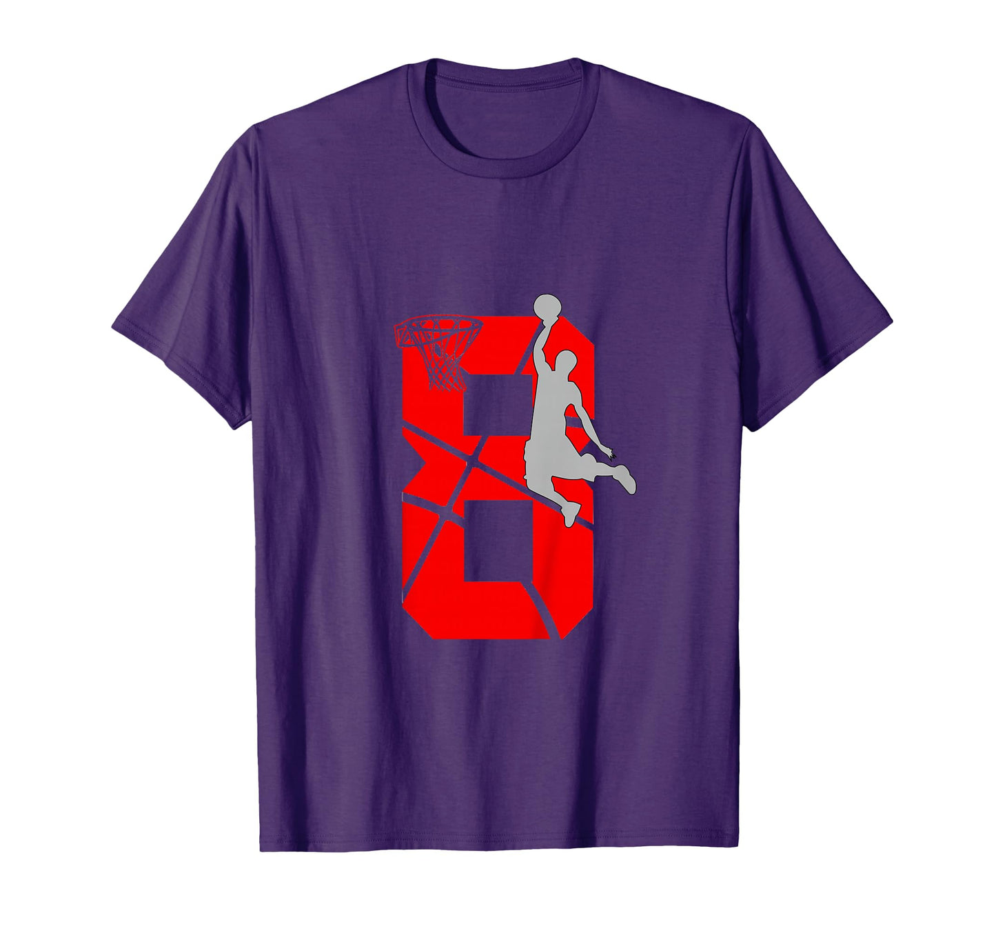 8 Year Old 8th Basketball Birthday PartyTheme Boys Girls T-Shirt