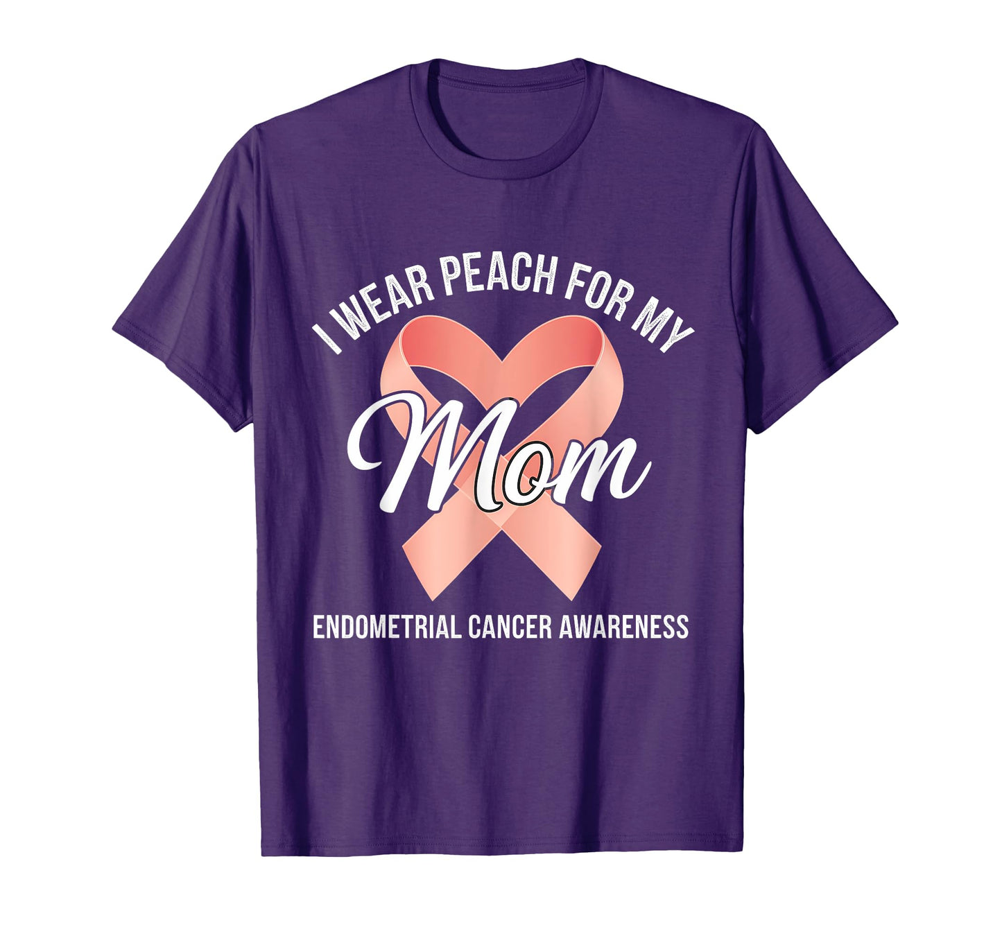 Endometrial Cancer Awareness Peach Ribbon T-Shirt