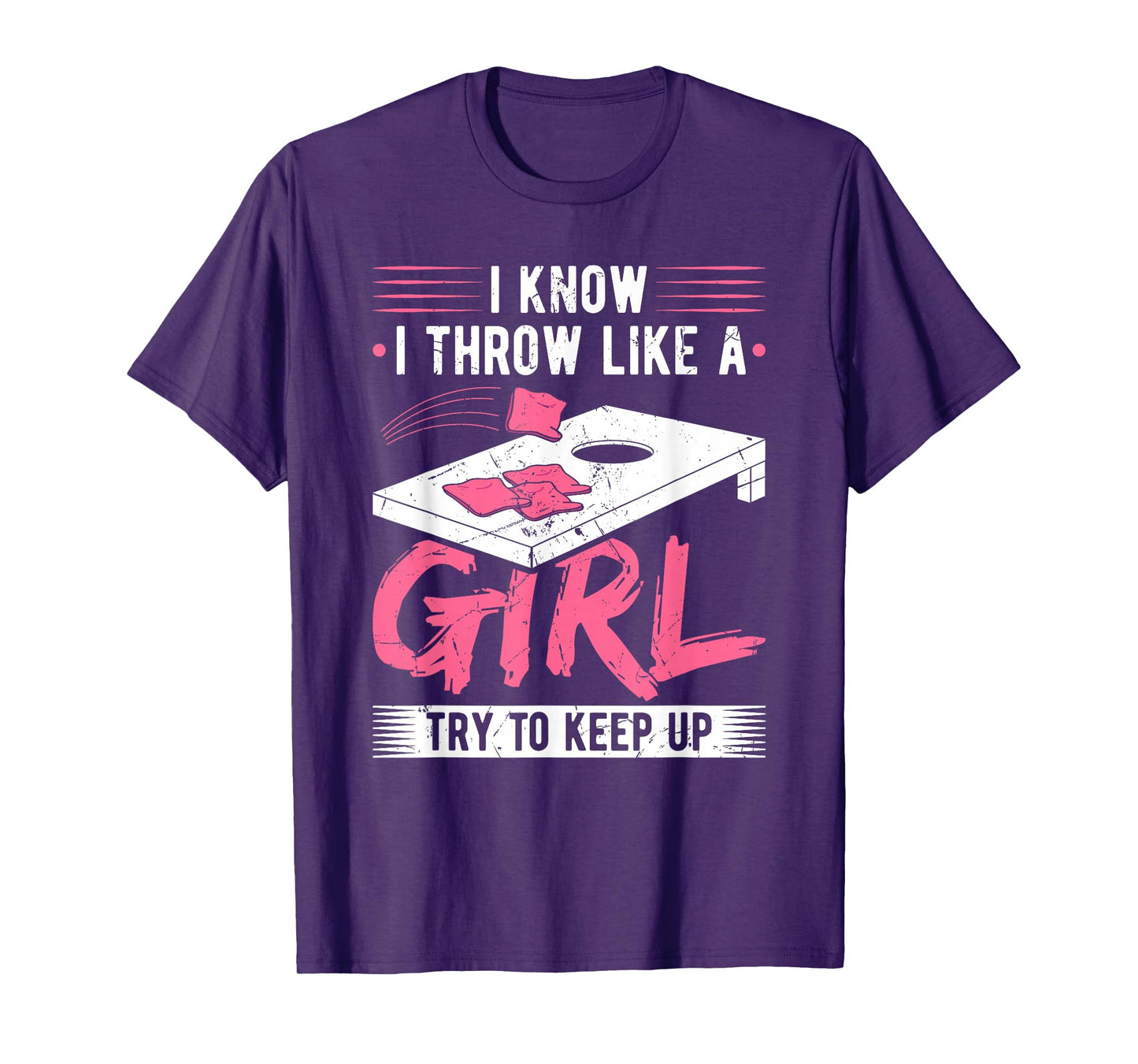 Cornhole Throw Like A Girl Corn Hole Sack Cornhole Game T-Shirt