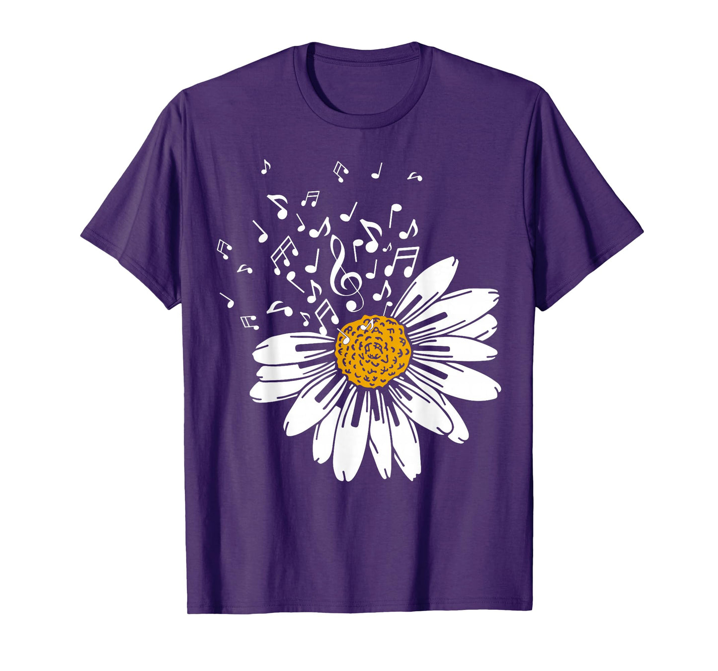 Daisy Flower Music Notes Clef Teacher Musicians Music Lover T-Shirt