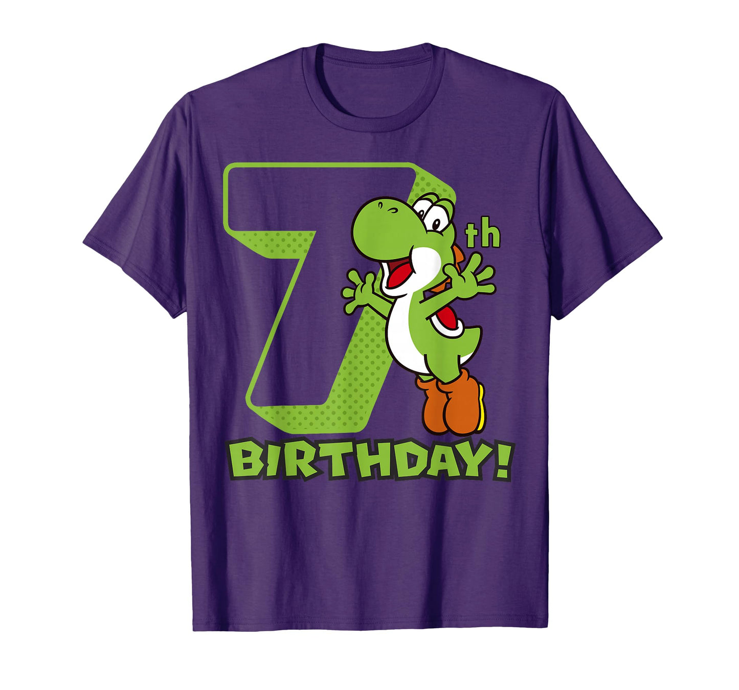 Super Mario Yoshi 7th Birthday Action Portrait T-Shirt