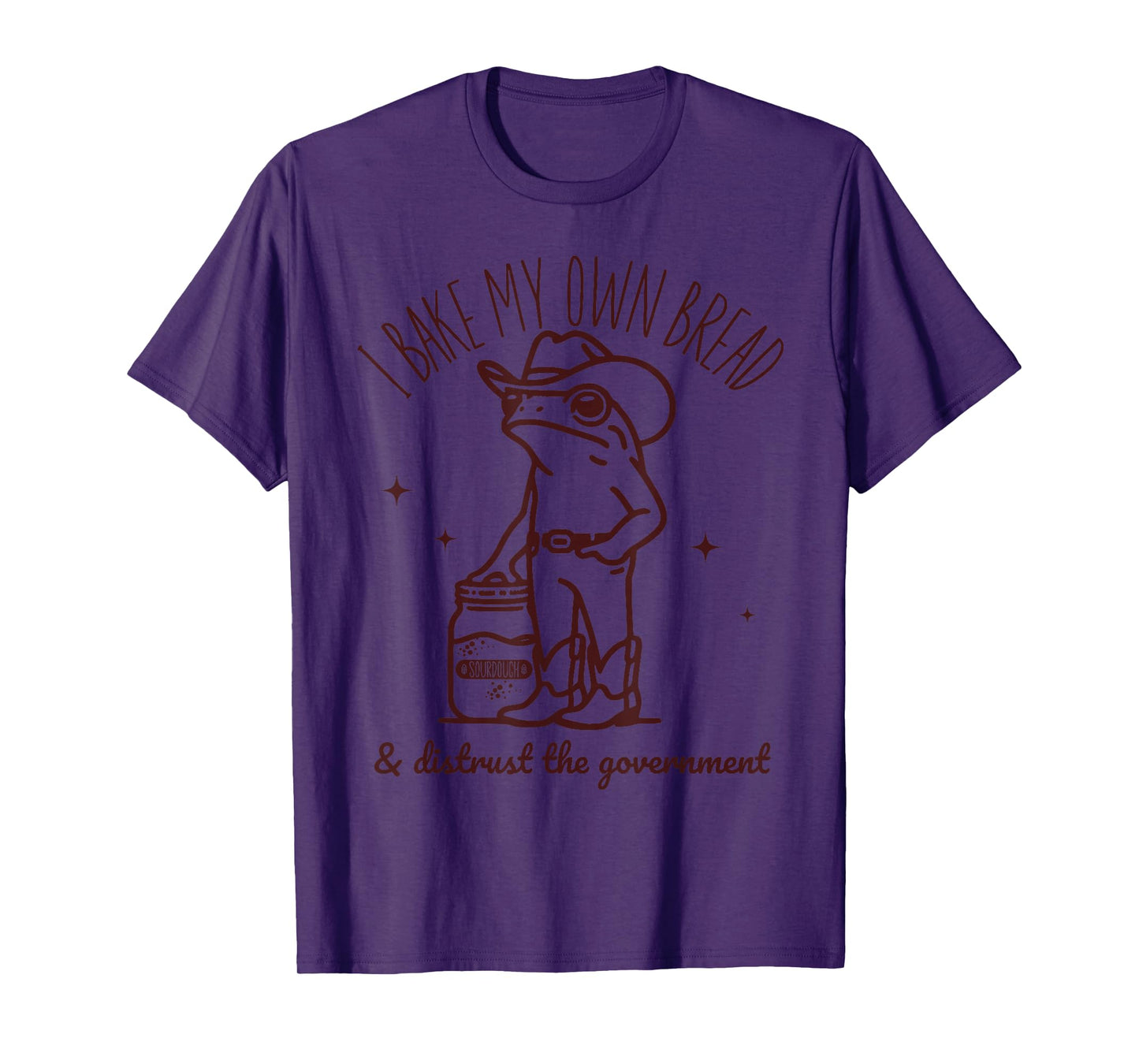Funny Cowboy Frog Sourdough Starter Bread Maker Baking Women T-Shirt