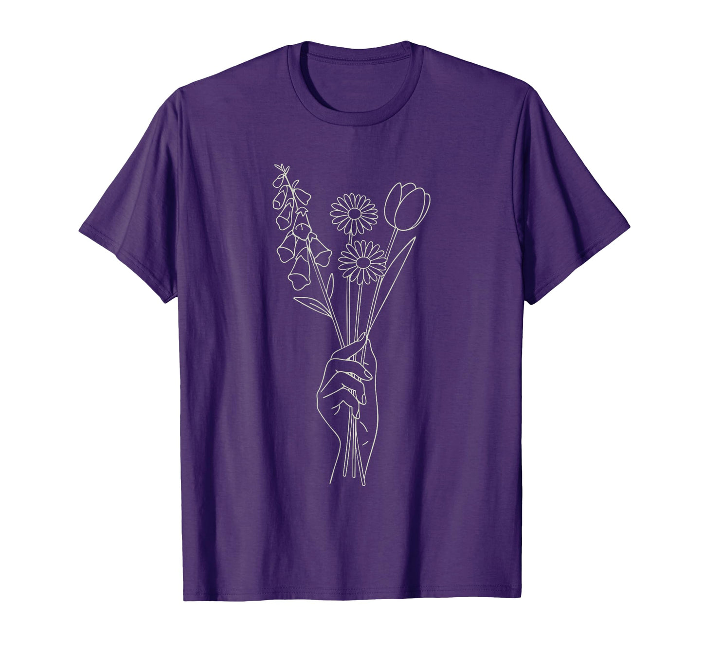 NO WORDS Subtle Foxglove Daisy Tulip T-Shirt