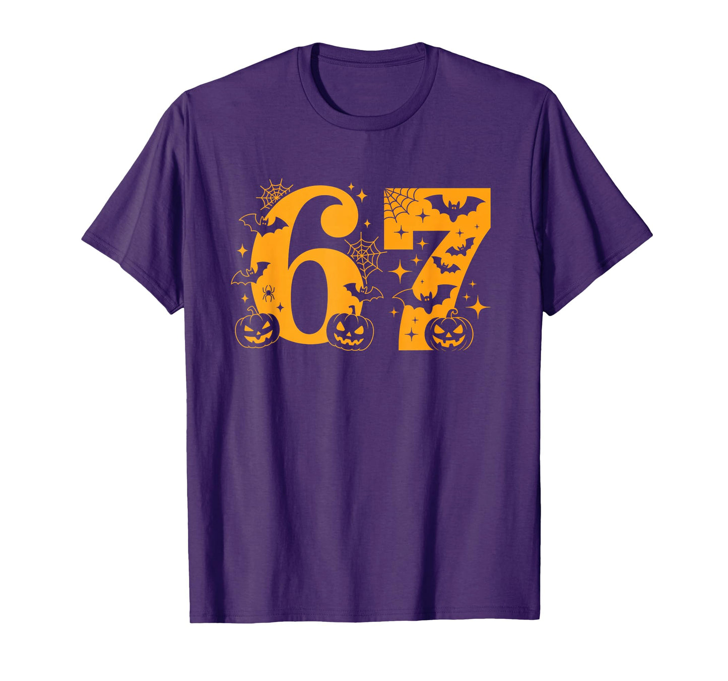 Six Seven Halloween Spooky Scary Fun Bat Pumpkin Spiderweb T-Shirt