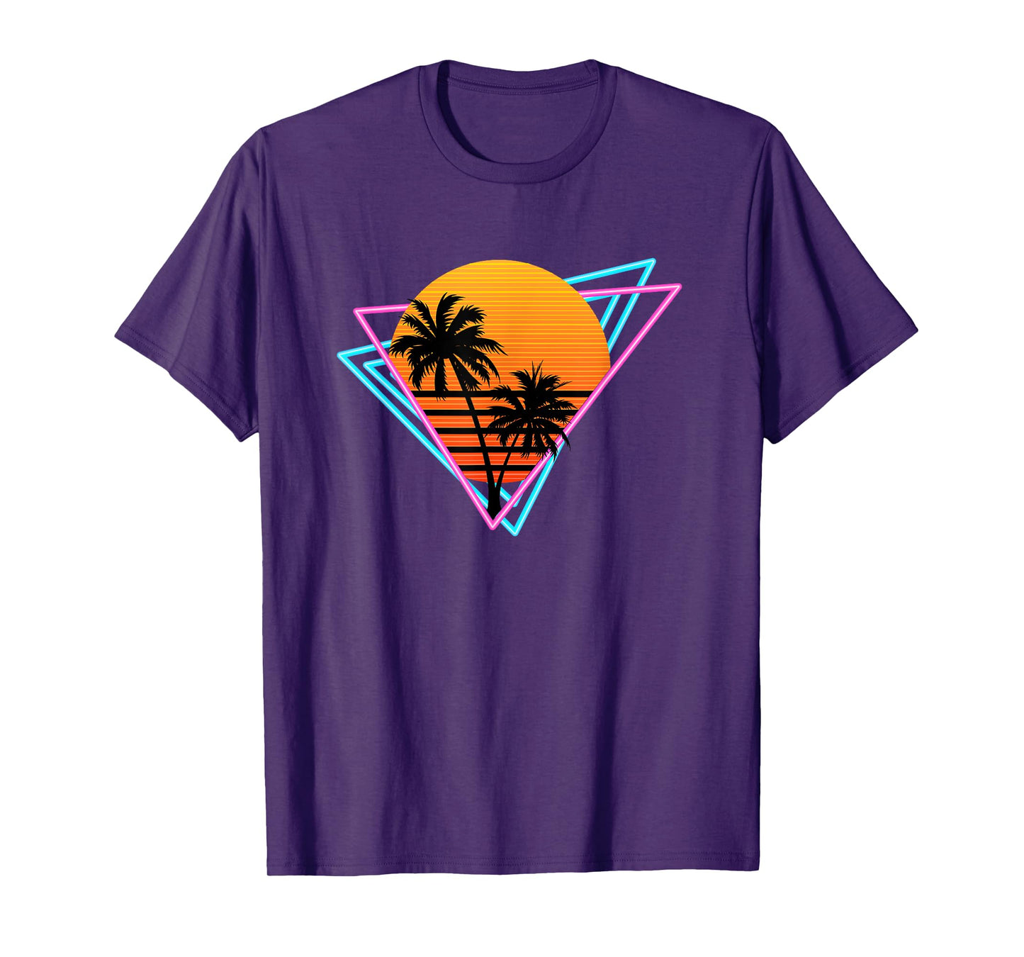 80s Retro Palm Tree Sunset Tee Nostalgic Vintage Sunset T-Shirt
