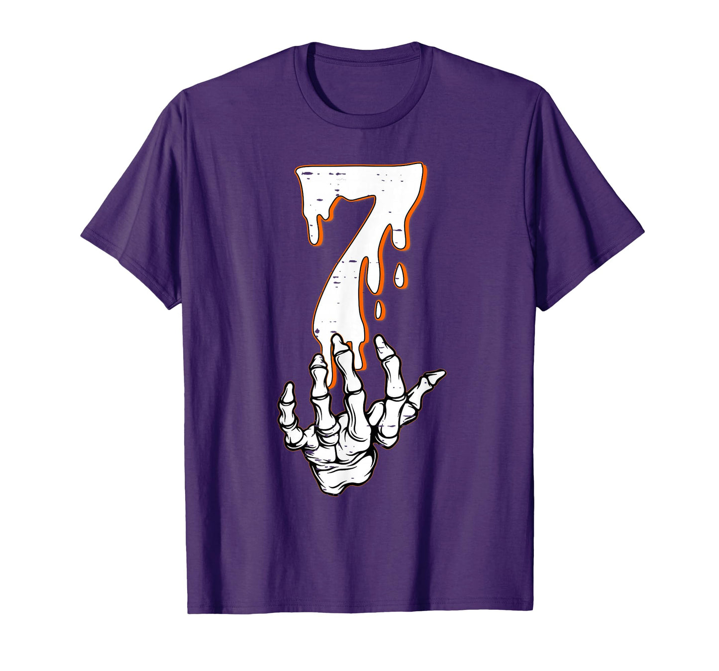 Halloween Shirts Number 7 Matching 67 Meme Skeleton Hand T-Shirt