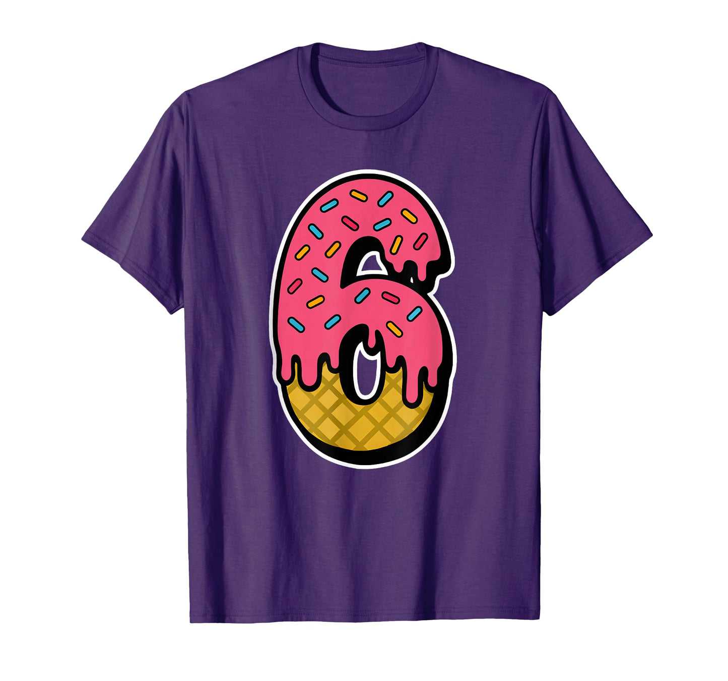 Number 6 Bold Six Seven Ice Cream Drip Funny Couple Friend T-Shirt