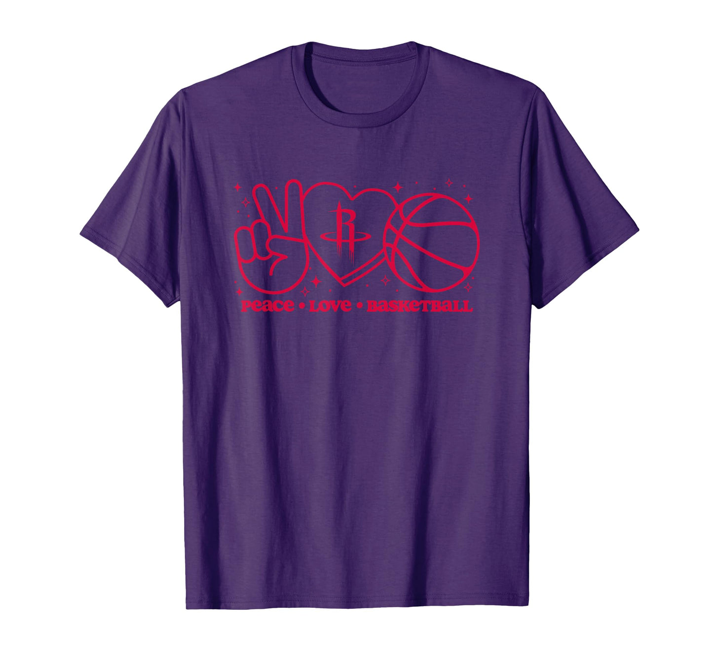 NBA Houston Rockets Peace Love Basketball T-Shirt