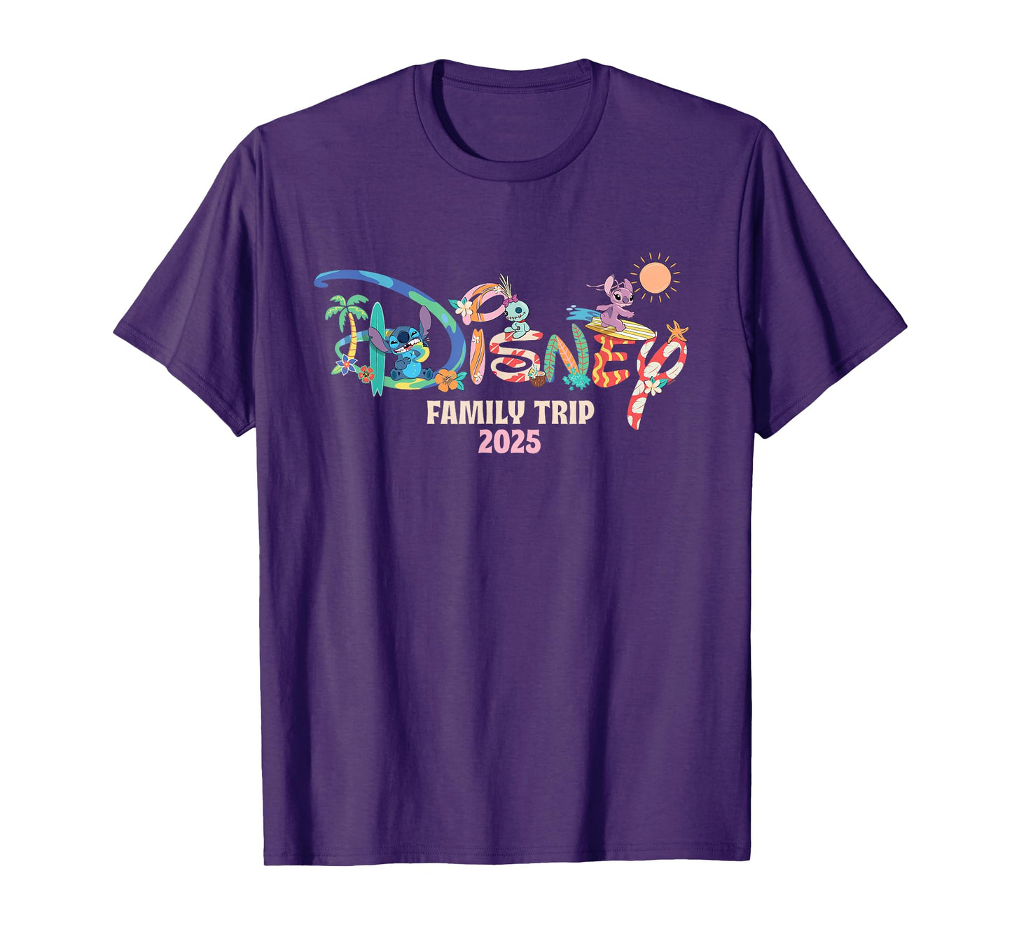 Disney Stitch & Friends "Family Trip 2025" Matching Vacation T-Shirt