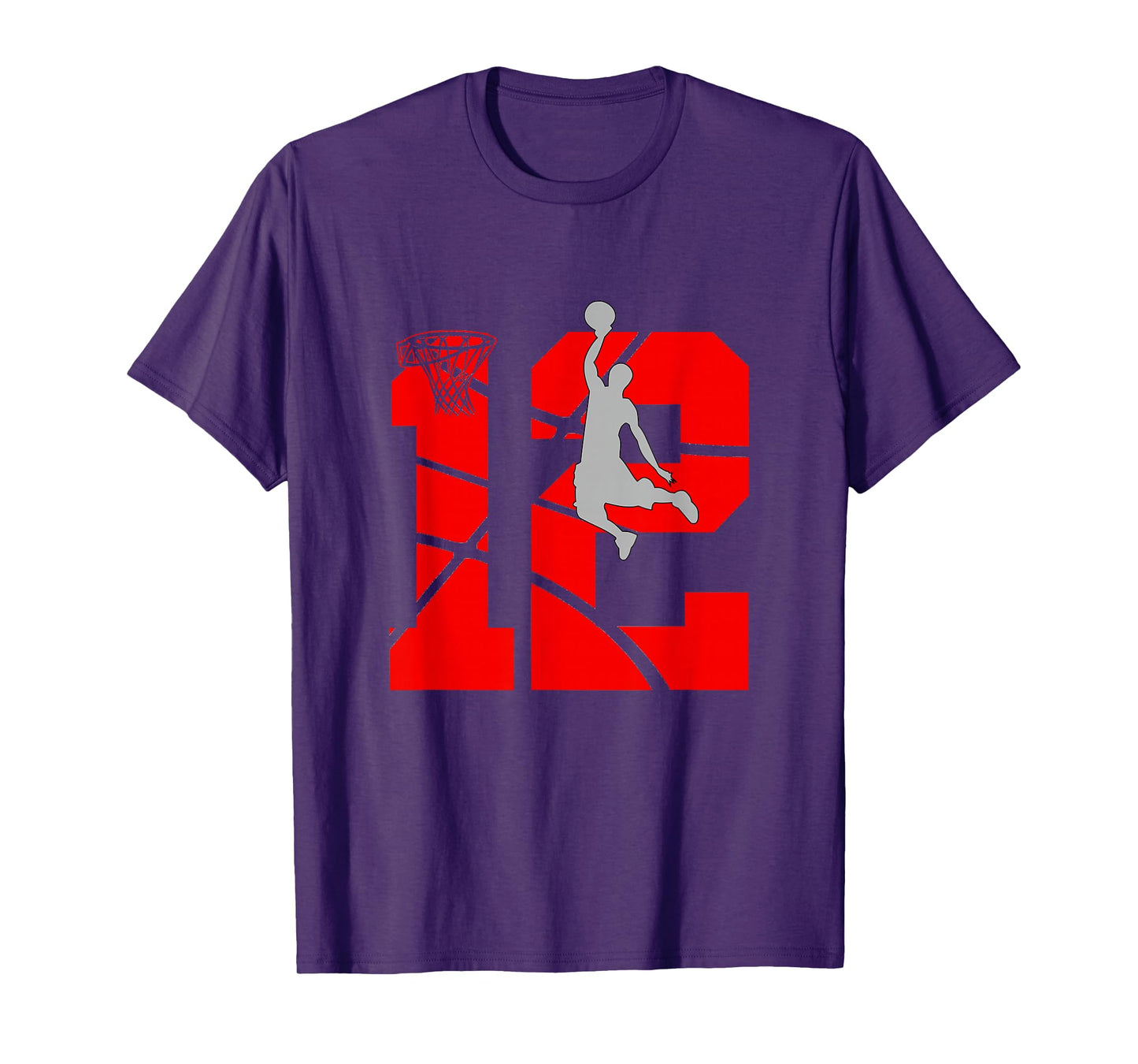 12 Year Old 12th Basketball Birthday PartyTheme Boys Girls T-Shirt