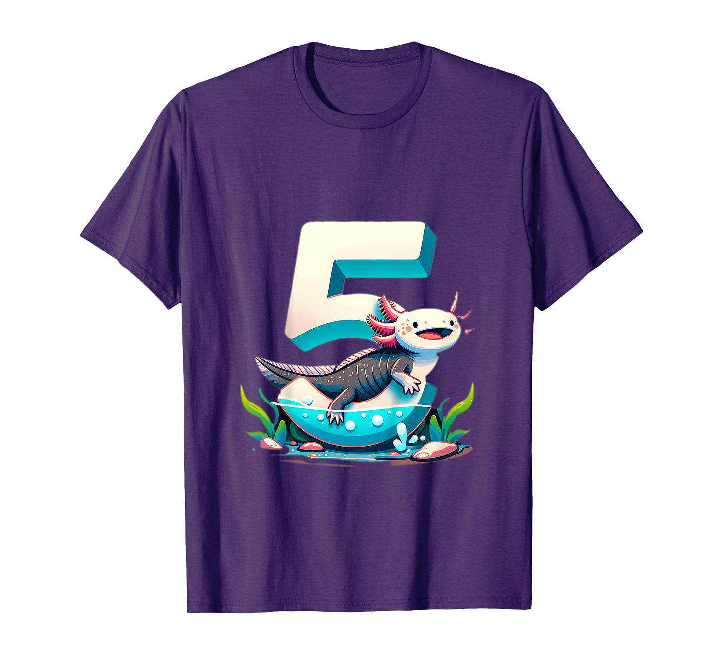 Turning 5 Years Old Axolotl Birthday Party 5th Boy Bday Girl T-Shirt