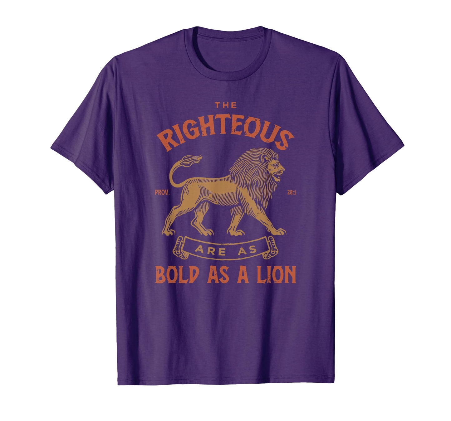 Righteous Bold As A Lion Proverbs 28:1 Christian Men T-Shirt