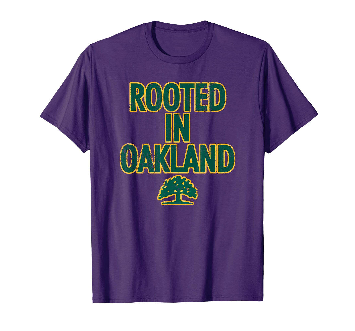 1852 OAK Oakland Tree T-Shirt - Unisex Adults, Kids - Black - Short Sleeve - Crew Neck - Classic Fit - Polyester - Machine Wash