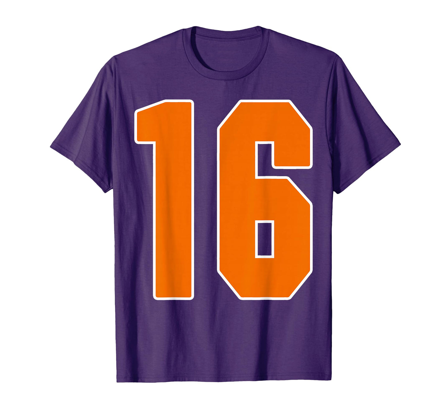 Orange Sports Number 16 Jersey Uniform Player Fan T-Shirt