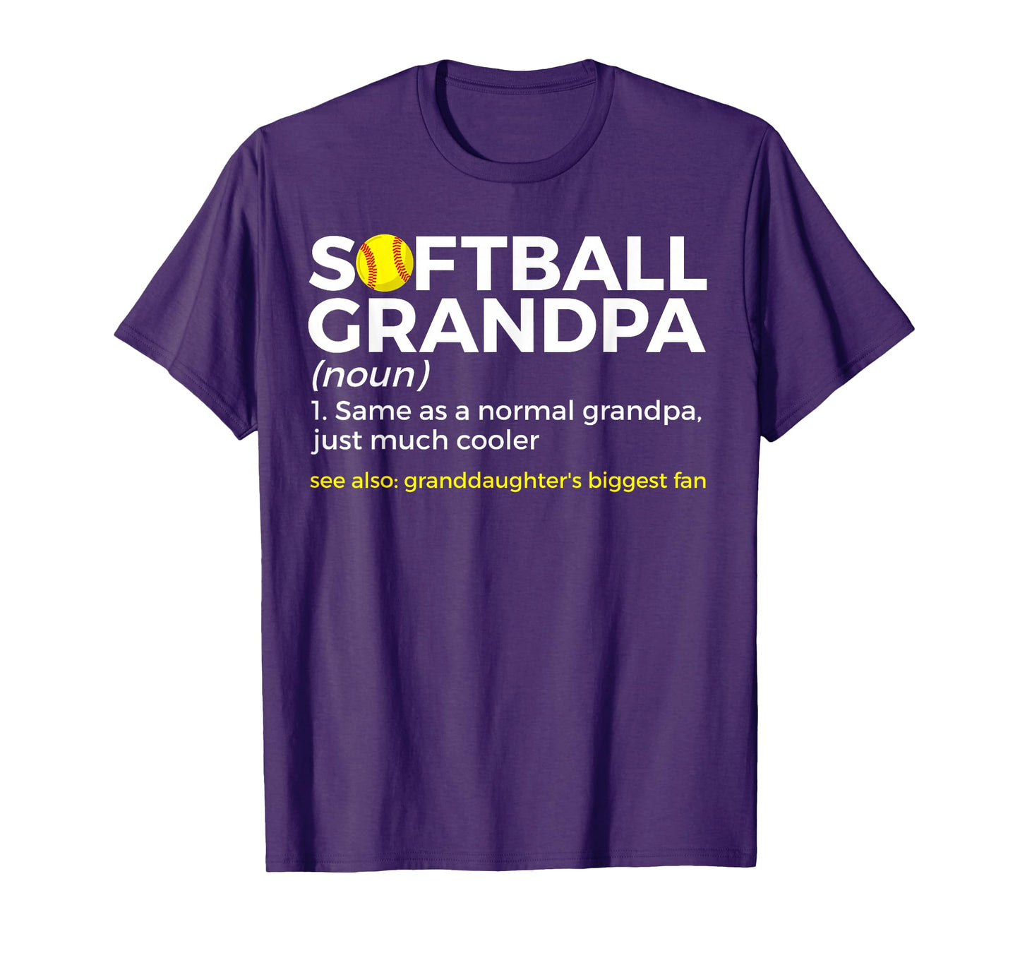 Softball Grandpa Definition Granddaughter's Biggest Fan T-Shirt