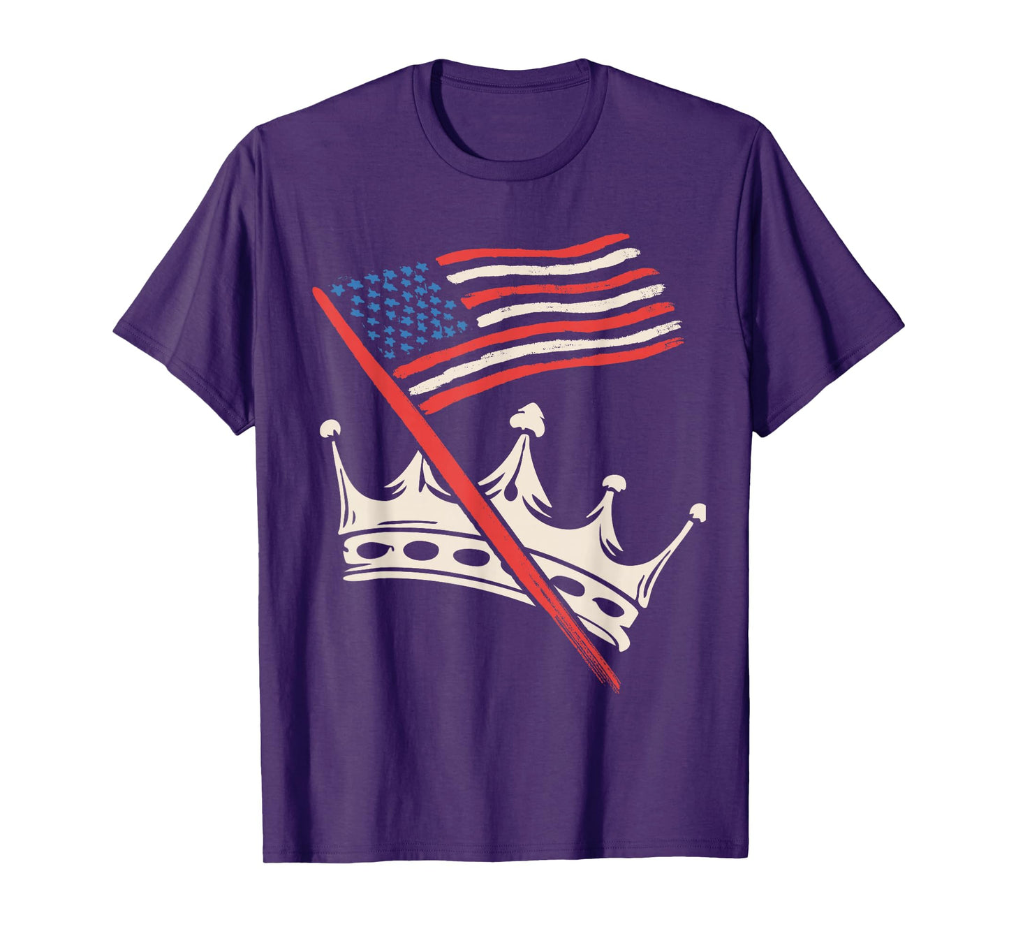 No Kings in America Political Crown Nope 4th July USA Flag T-Shirt