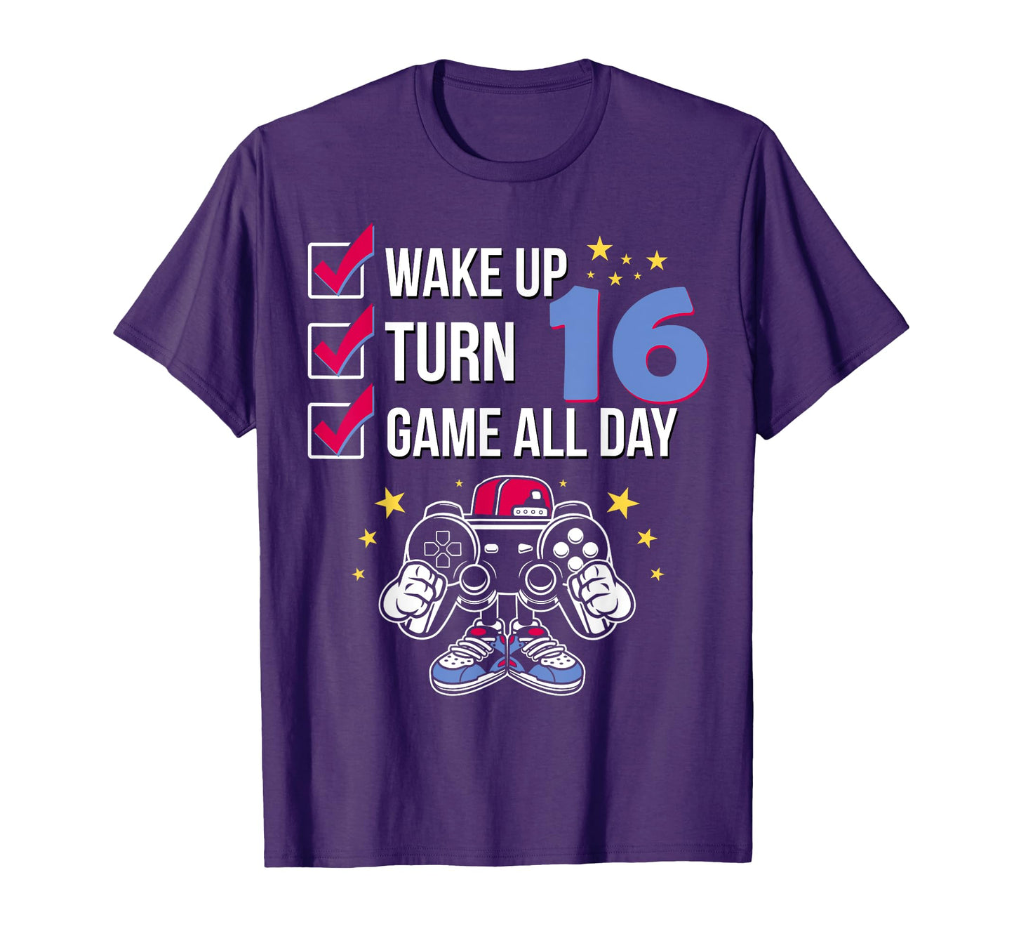 Gamer Birthday Shirt 16 Years Old Level 16 Unlocked Boy Gift T-Shirt