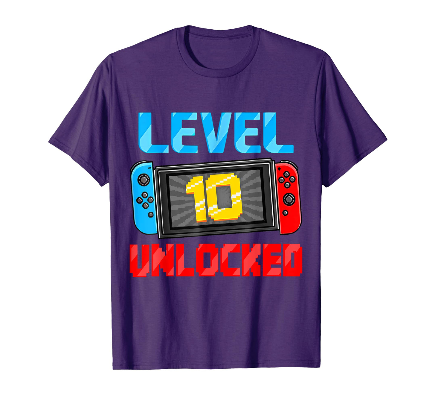Level 10 Unlocked Gamer 10th Birthday Gift Video Game Boys T-Shirt