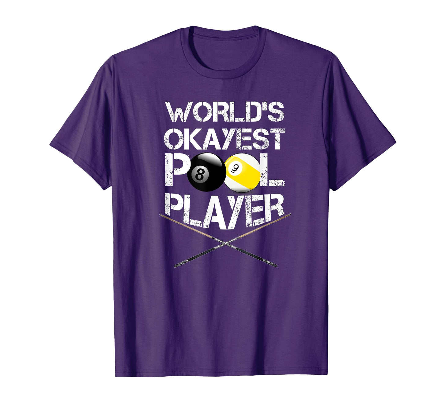 Mens World's Okayest Pool Player Funny Billiards T-Shirt