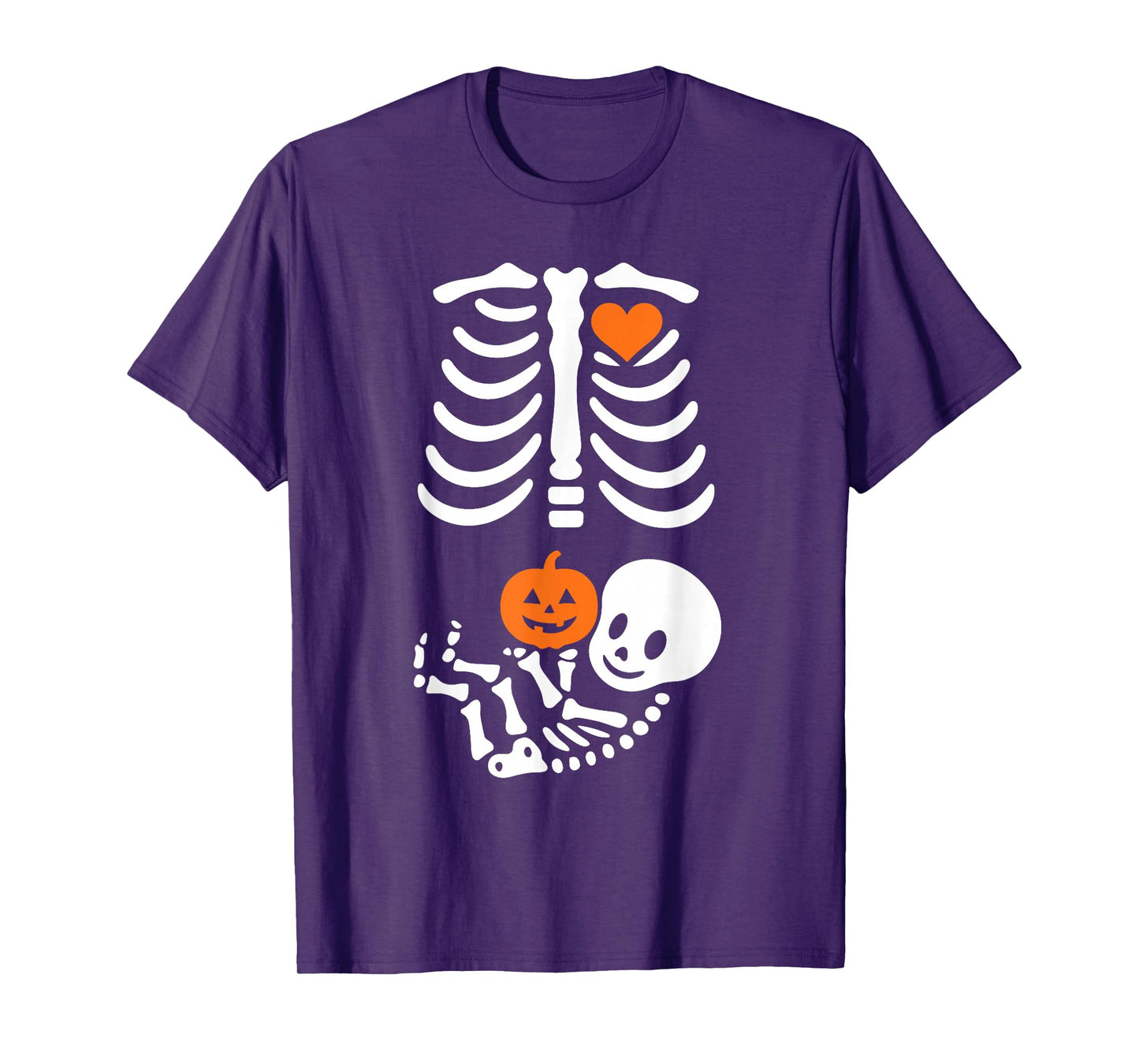Pregnant Skeleton Baby Bump Funny Halloween Tee T-Shirt