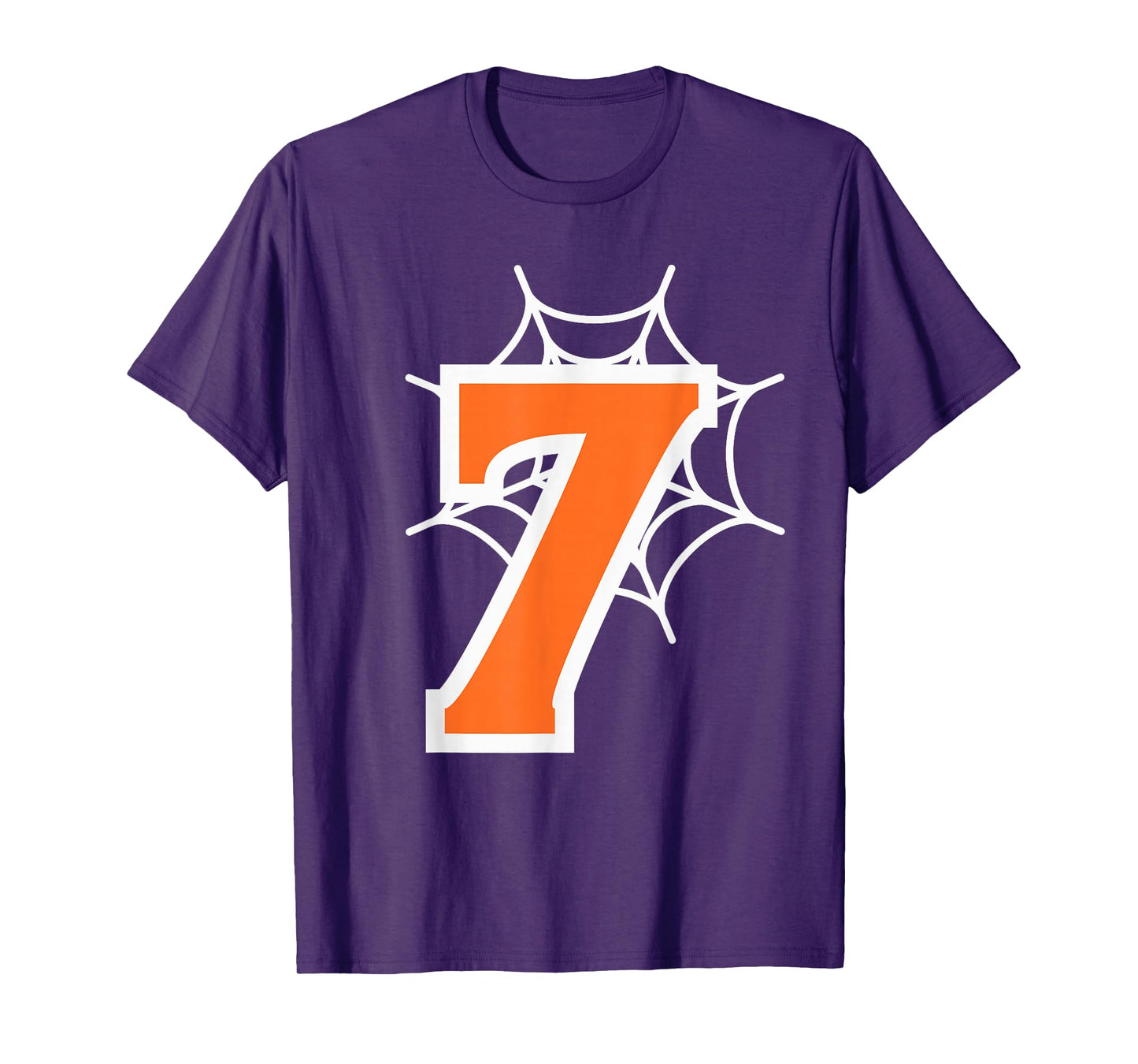 Number 7 Spider Web Six Seven Halloween T-Shirt