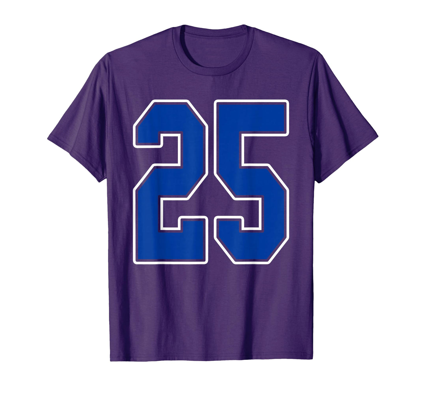 Royal Blue and White Number 25 Jersey Player Uniform #25 Fan T-Shirt