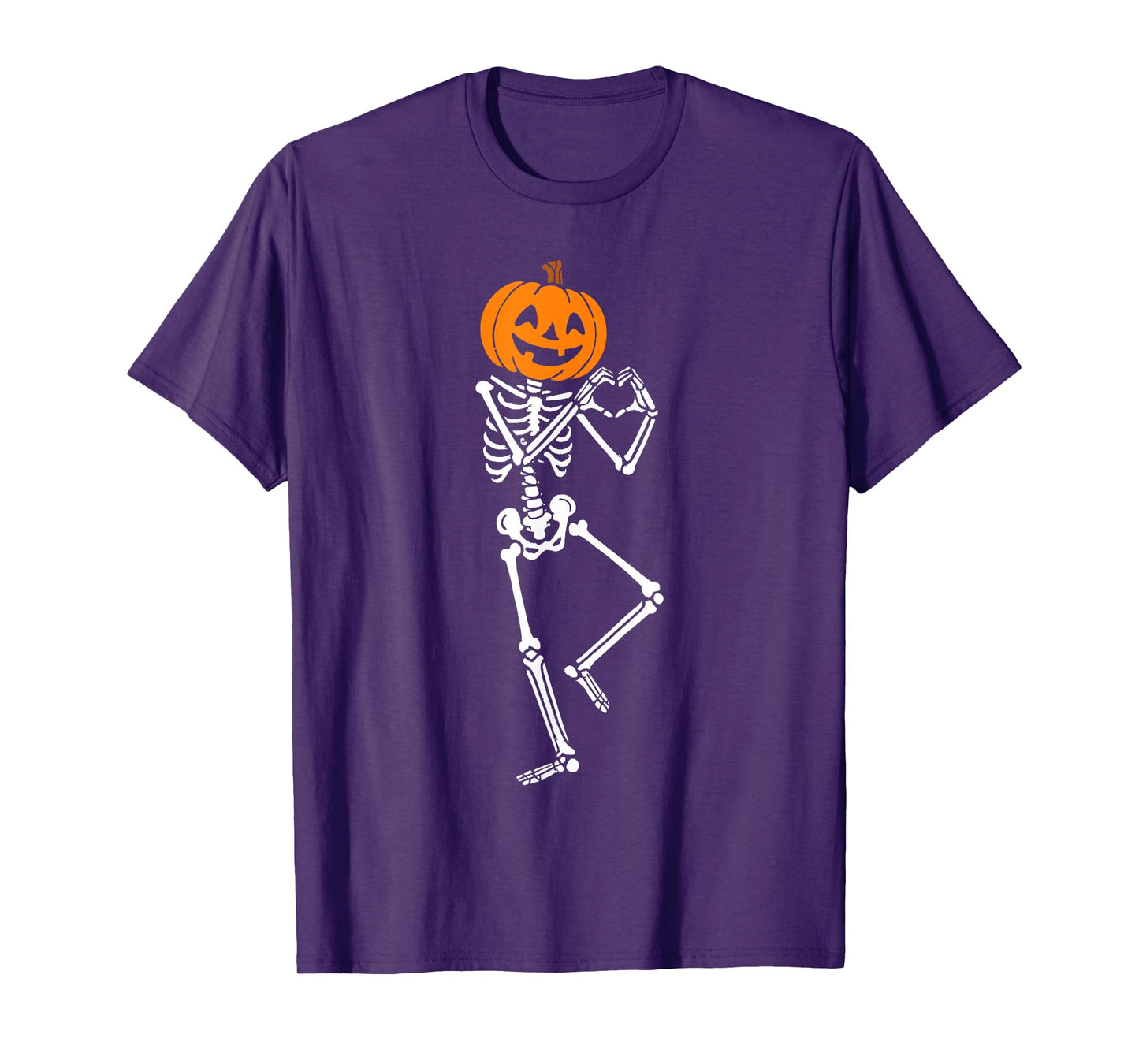 Skeleton Carved Pumpkin Men Women Kids Funny Halloween T-Shirt