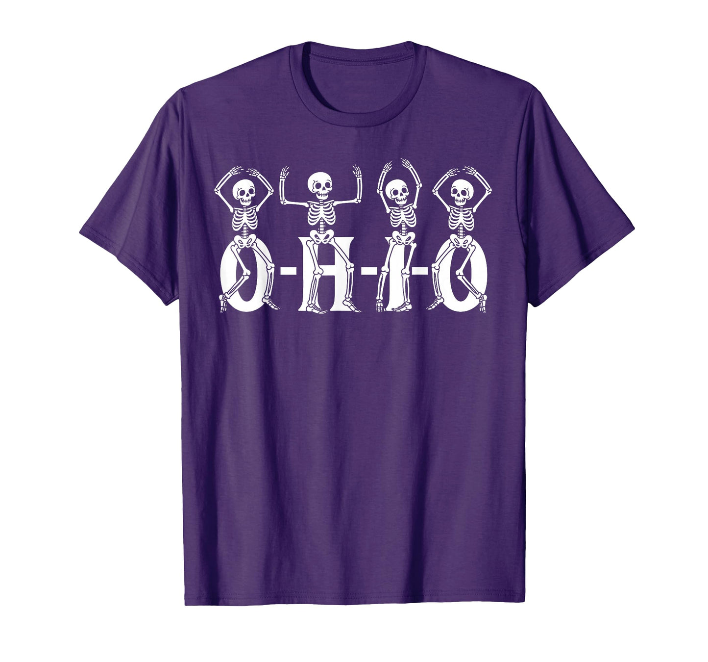 Funny O-H-I-O State Skeleton Ohio Halloween Vintage Vibe Fun T-Shirt