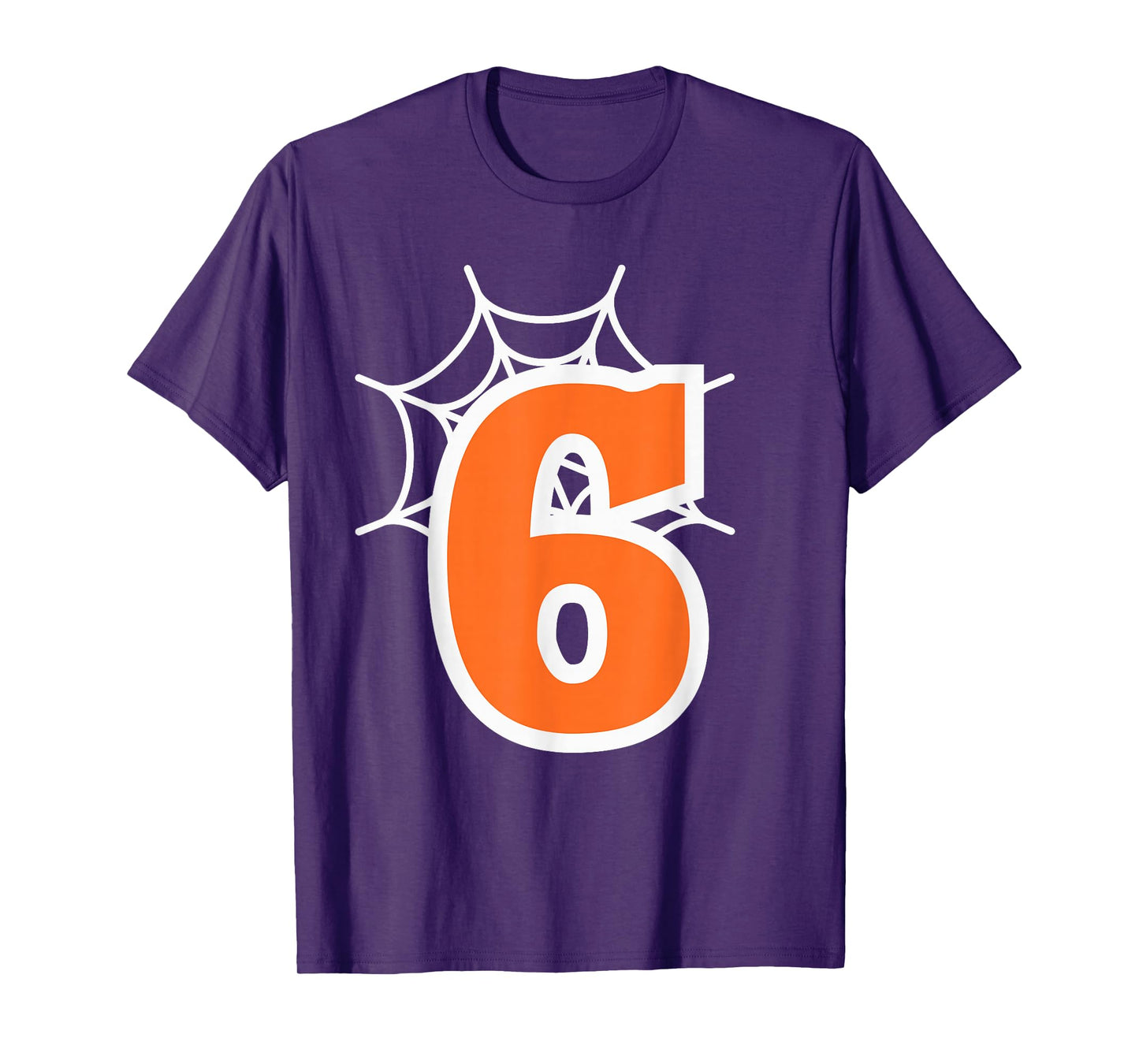 Number 6 Spider Web Six Seven Halloween T-Shirt