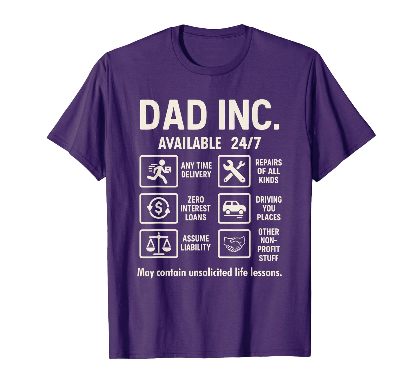 Funny Dad Joke 24/7 Dad Inc Father’s Day Pop Birthday Daddy T-Shirt