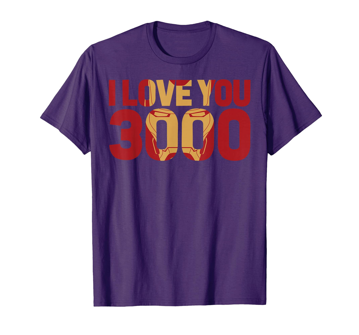 Marvel Avengers Endgame Iron Man I Love You 3000 Text Fill T-Shirt