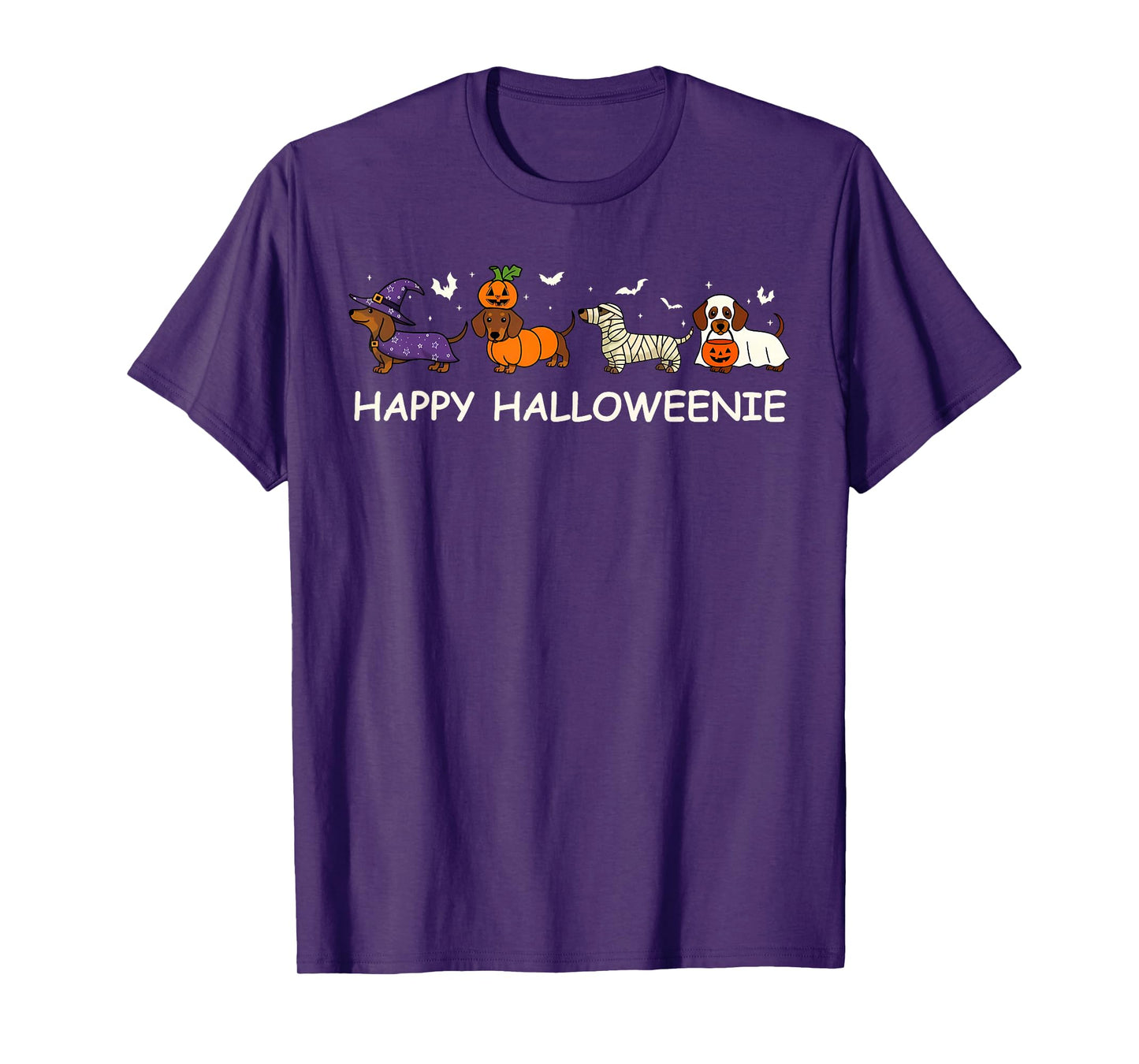 Weiner Dog Witch Happy Halloweenie Cute Halloween Dachshund T-Shirt