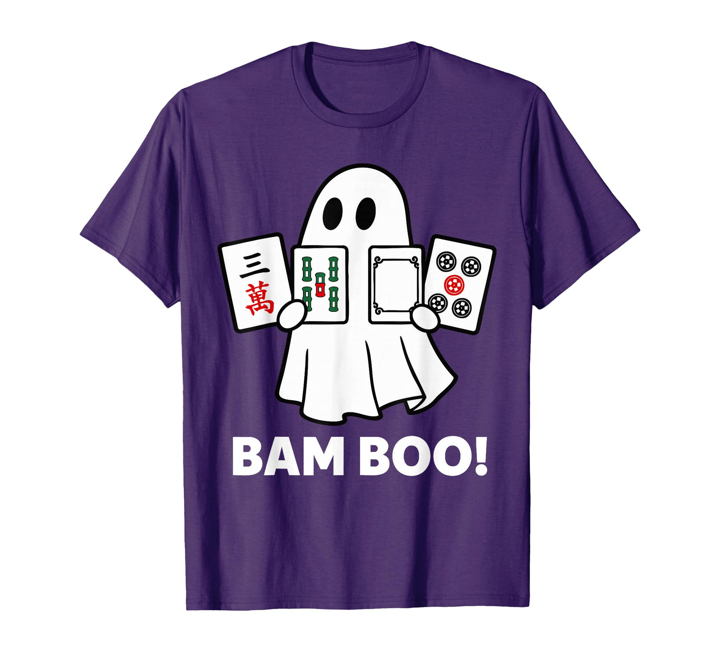 Halloween Ghost Playing Mahjong Spooky Bam Boo Funny Costume T-Shirt