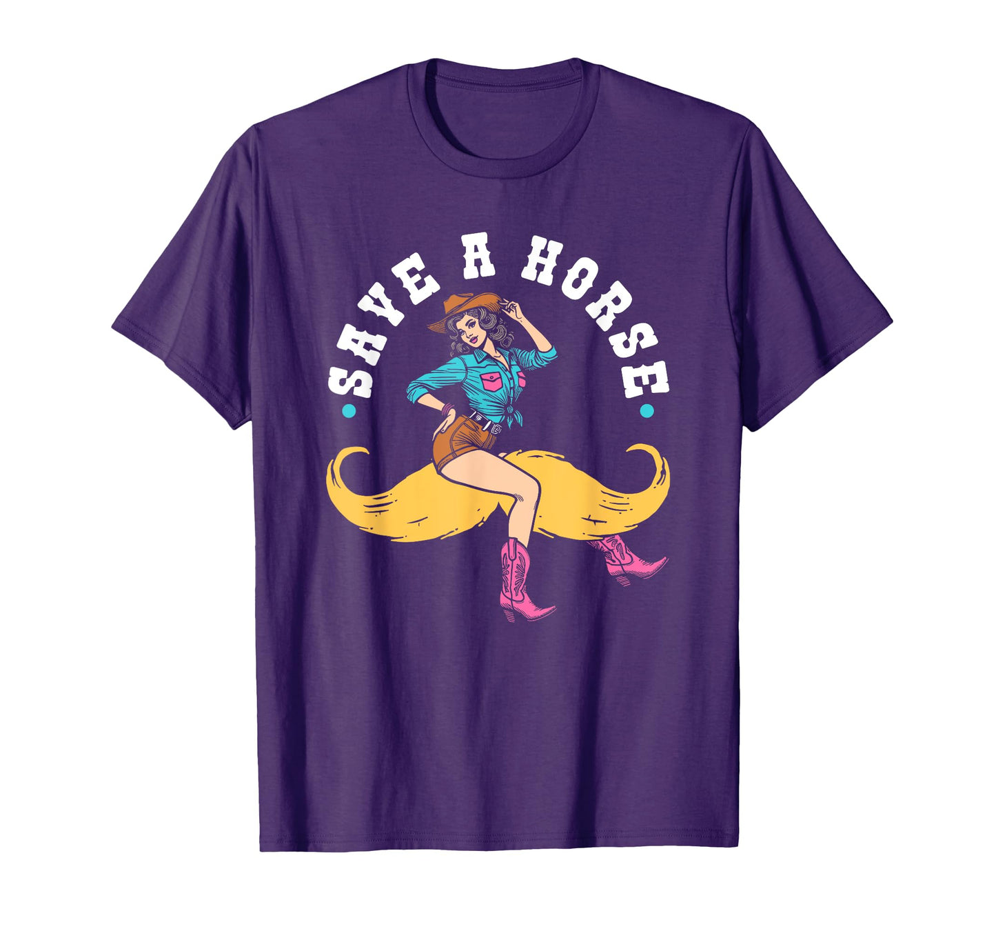 Save A Horse Ride A Mustache Rodeo Lover T-Shirt