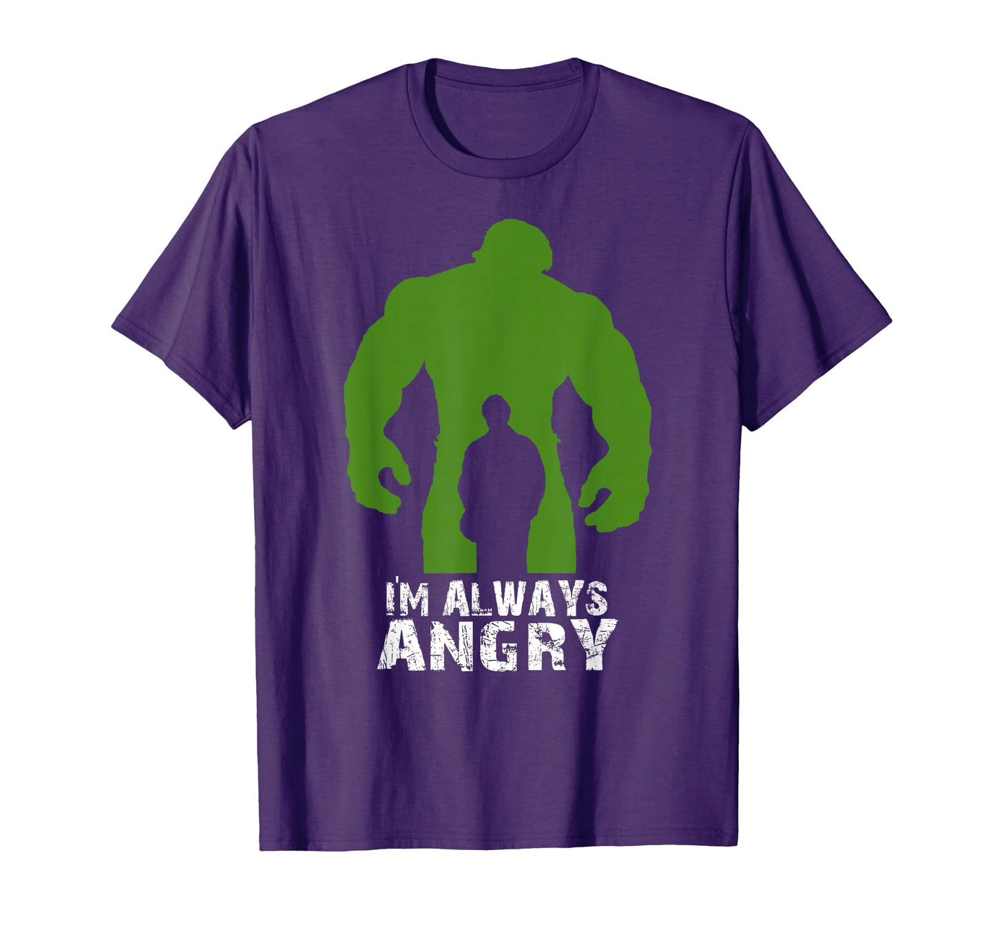 Urban Macho Tees I'm Always Angry Superhero T-Shirt - Black, Unisex-Adults, Short Sleeve, Fitted, Small