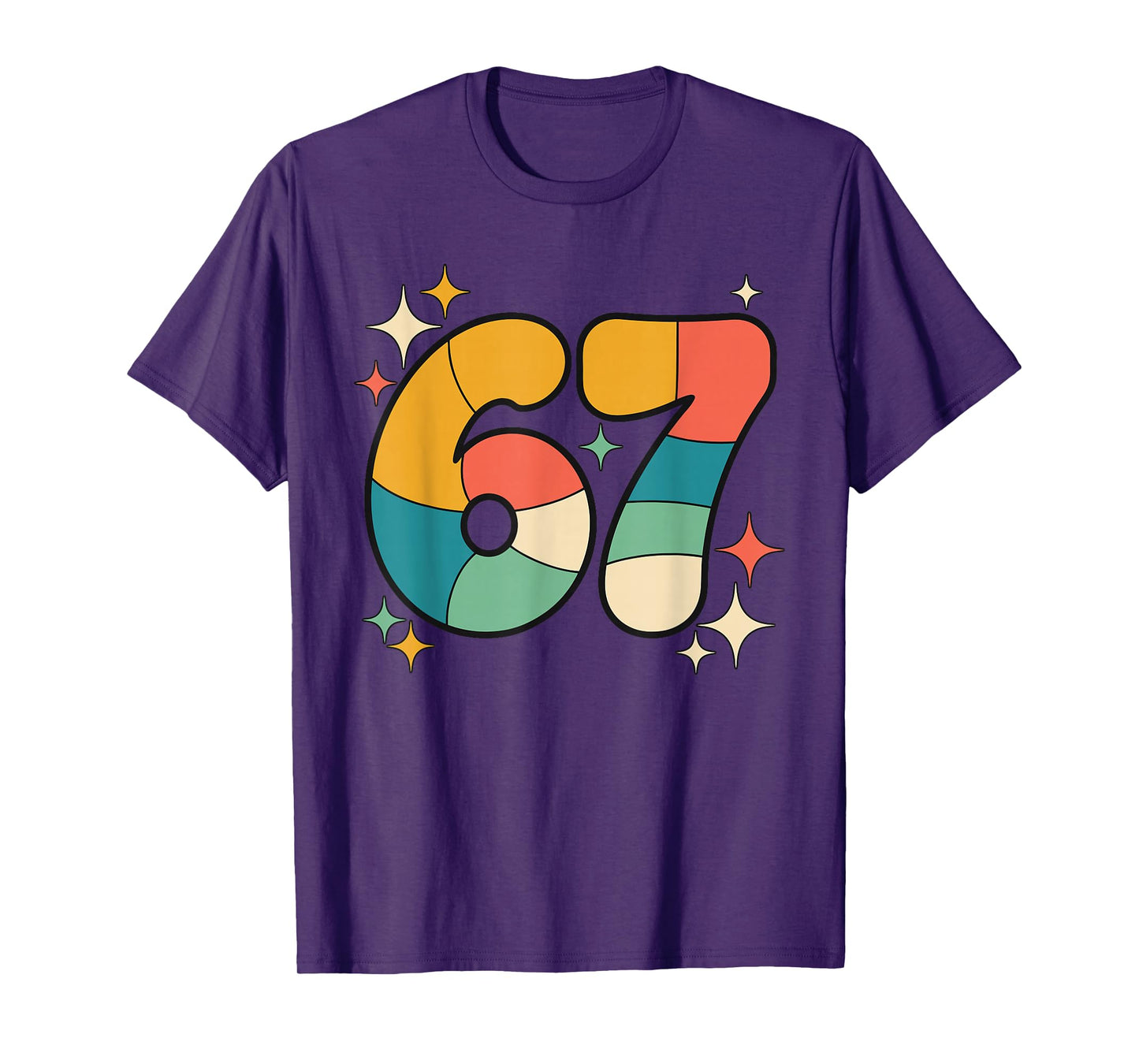 Six Seven Meme Retro Groovy Number Graphic T-Shirt