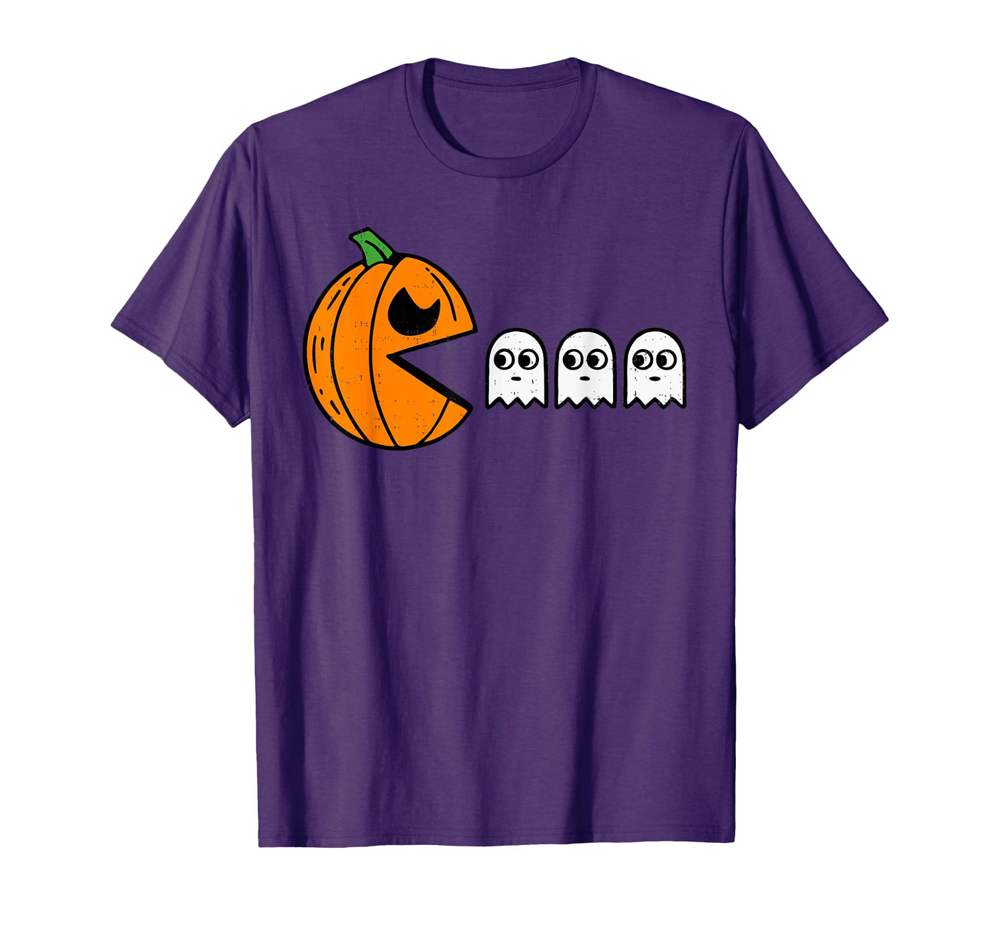 Pumpkin Eating Ghost Gamer Halloween Gaming Boys Teen Kids T-Shirt