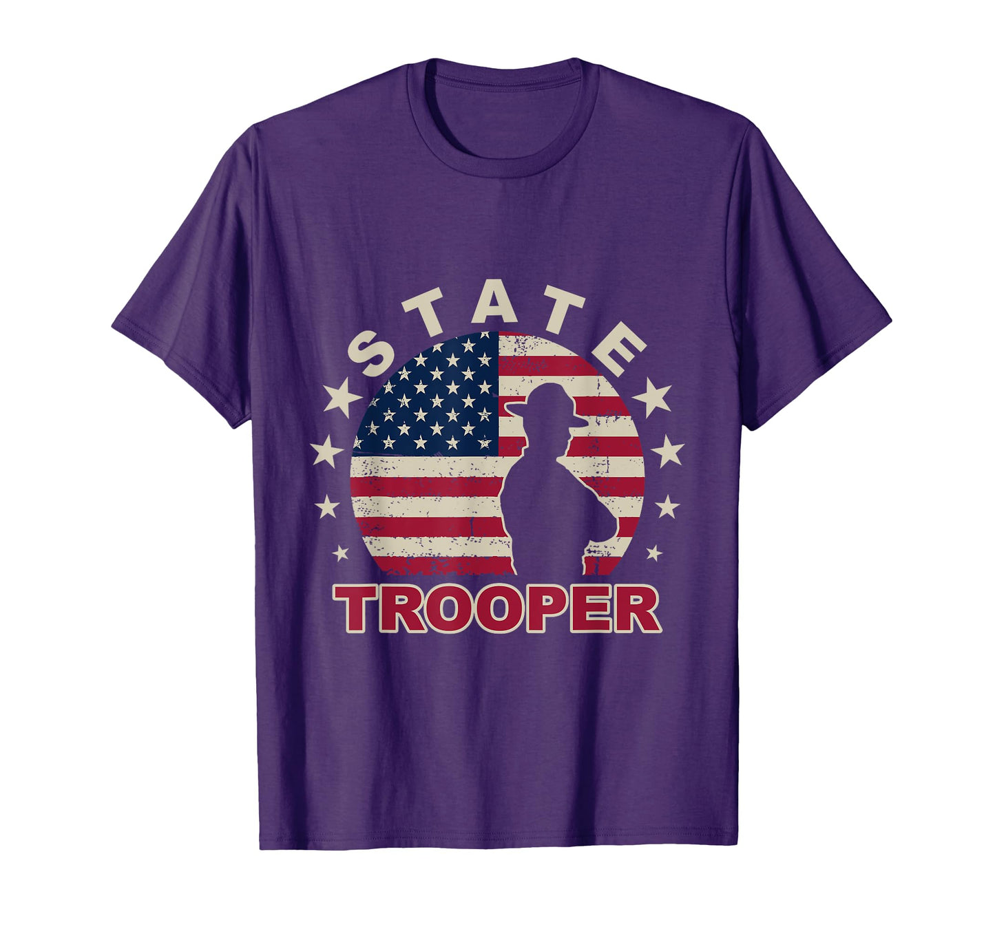 American Flag USA Law Enforcement State Trooper T-Shirt