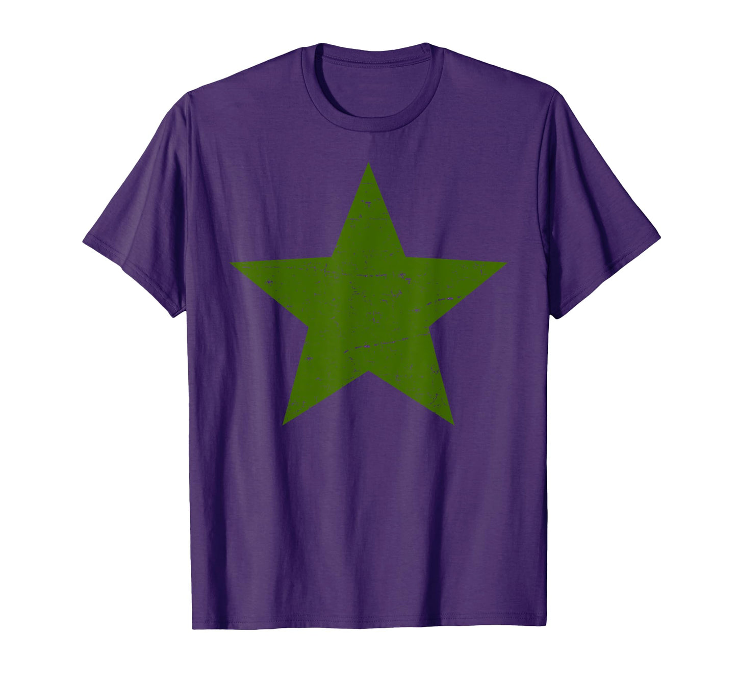 Grunge Alternative Distressed Red Star 90s rock music Green T-Shirt