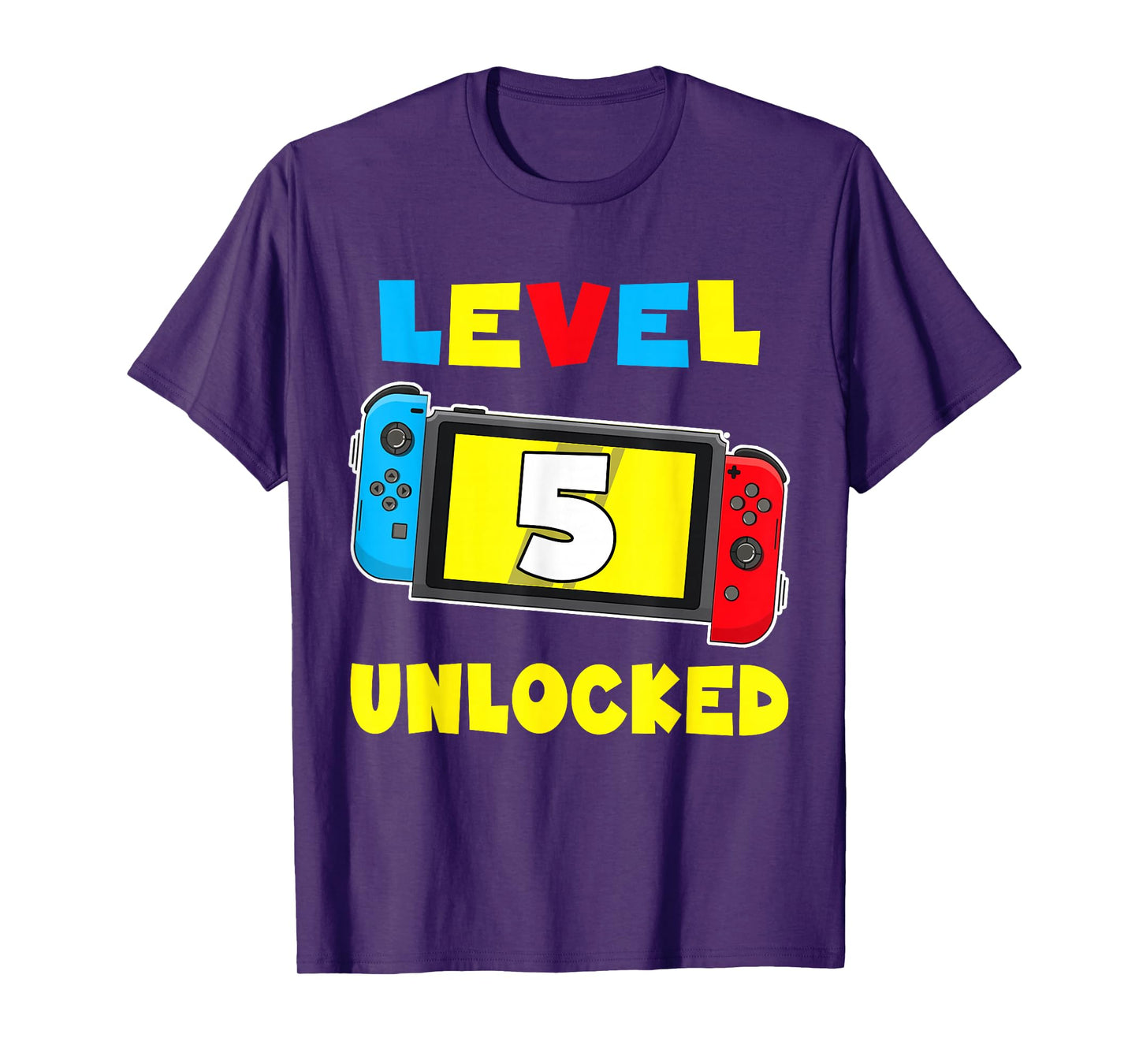 Level 5 Unlocked 5th Birthday Shirt Video Game 5 Year Old T-Shirt