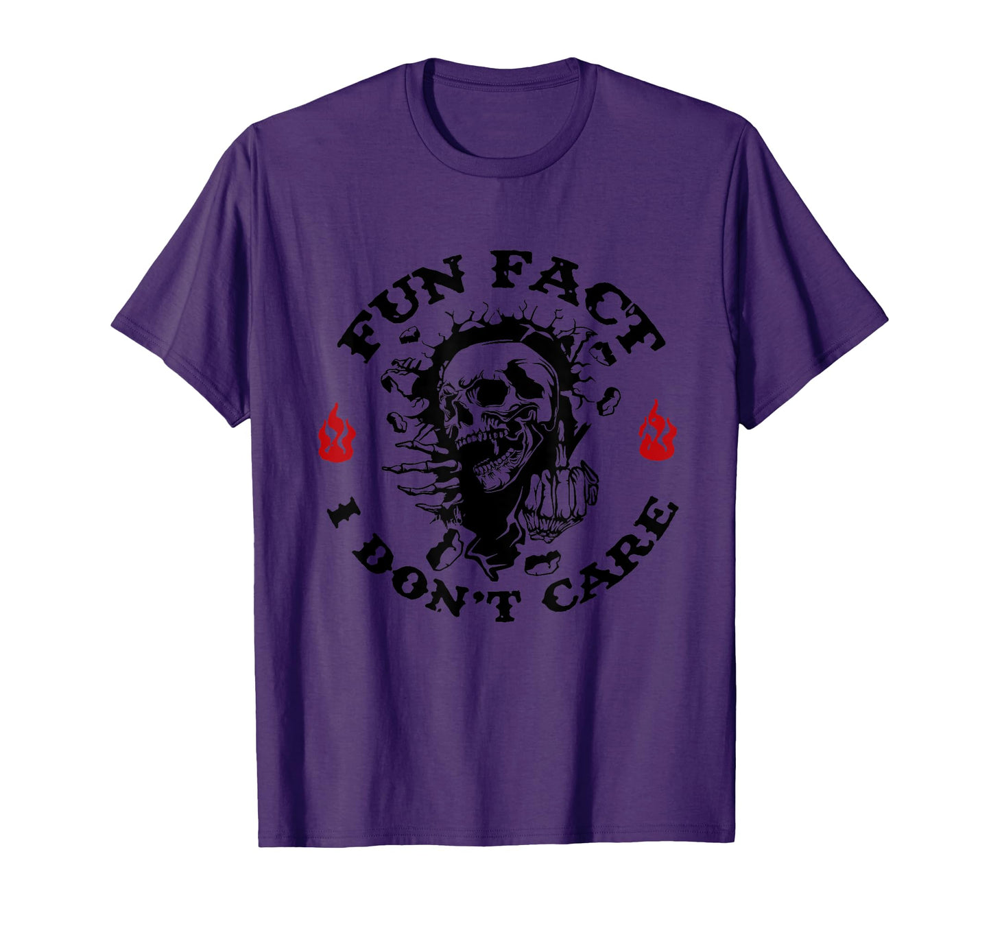 Fun Fact I Don't Care Sarcastic Funny Skeleton Adult Humor T-Shirt