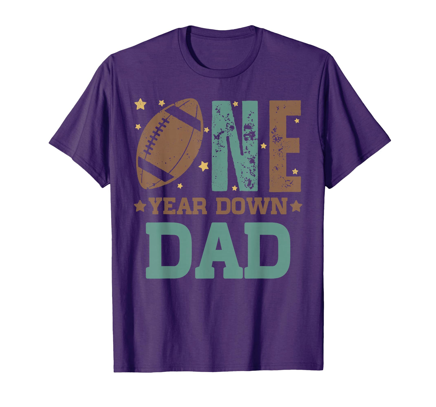 Dad of the 1 Year old Football 1st Year Down Birthday Party T-Shirt