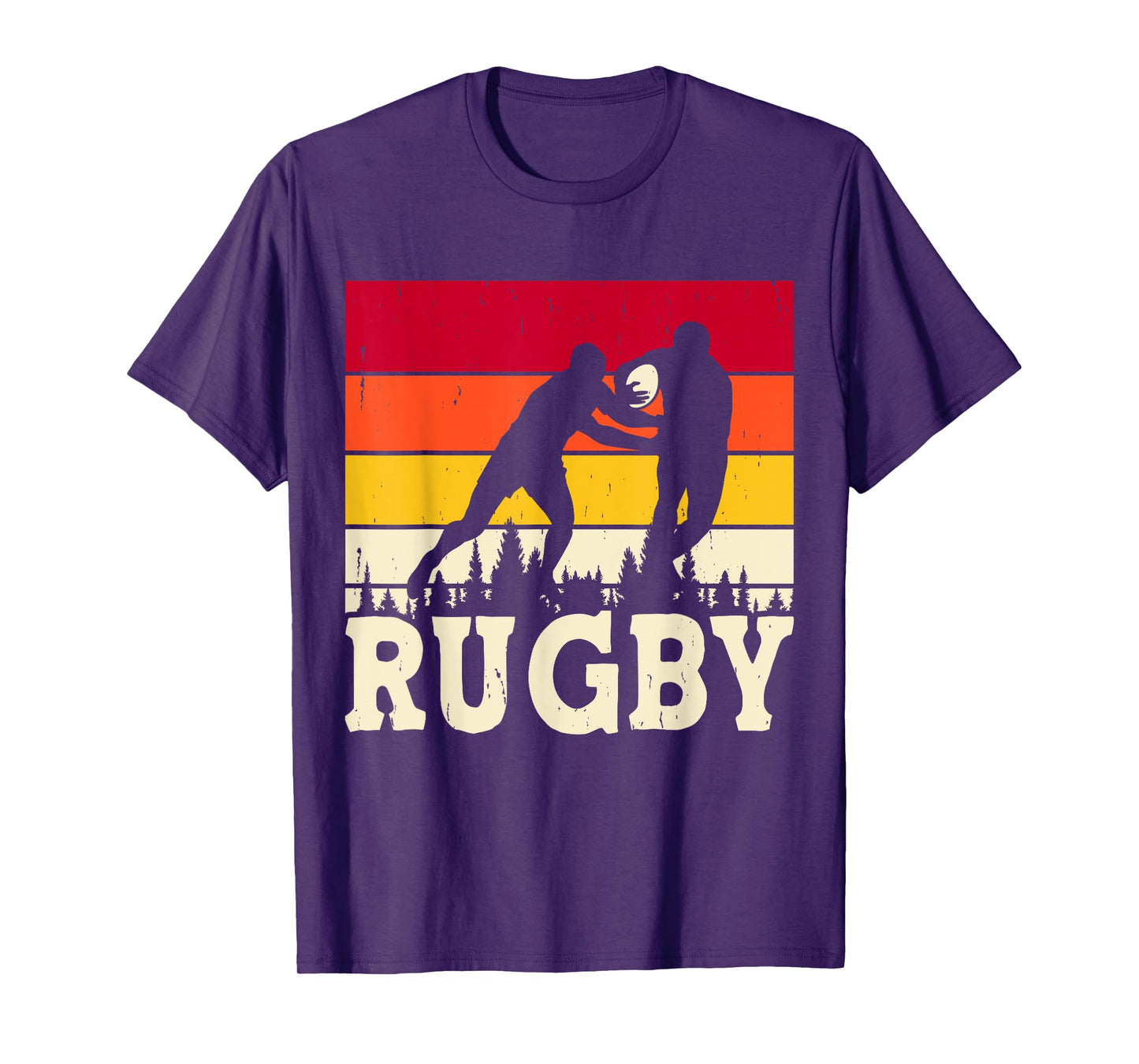 Rugby Sunset Vintage Retro T-Shirt