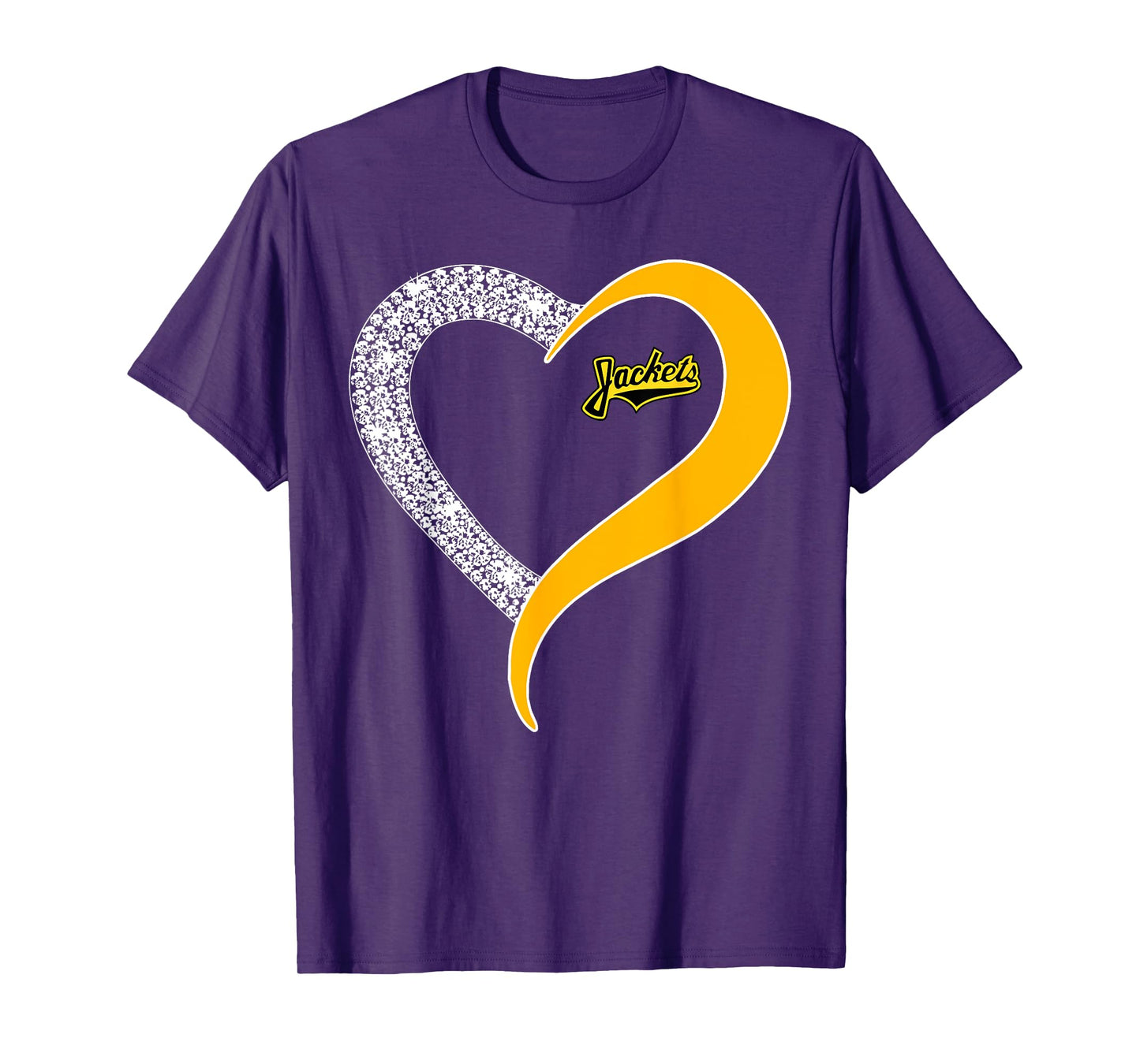 Denison Yellowjackets Logo Diamond Heart HS T-Shirt