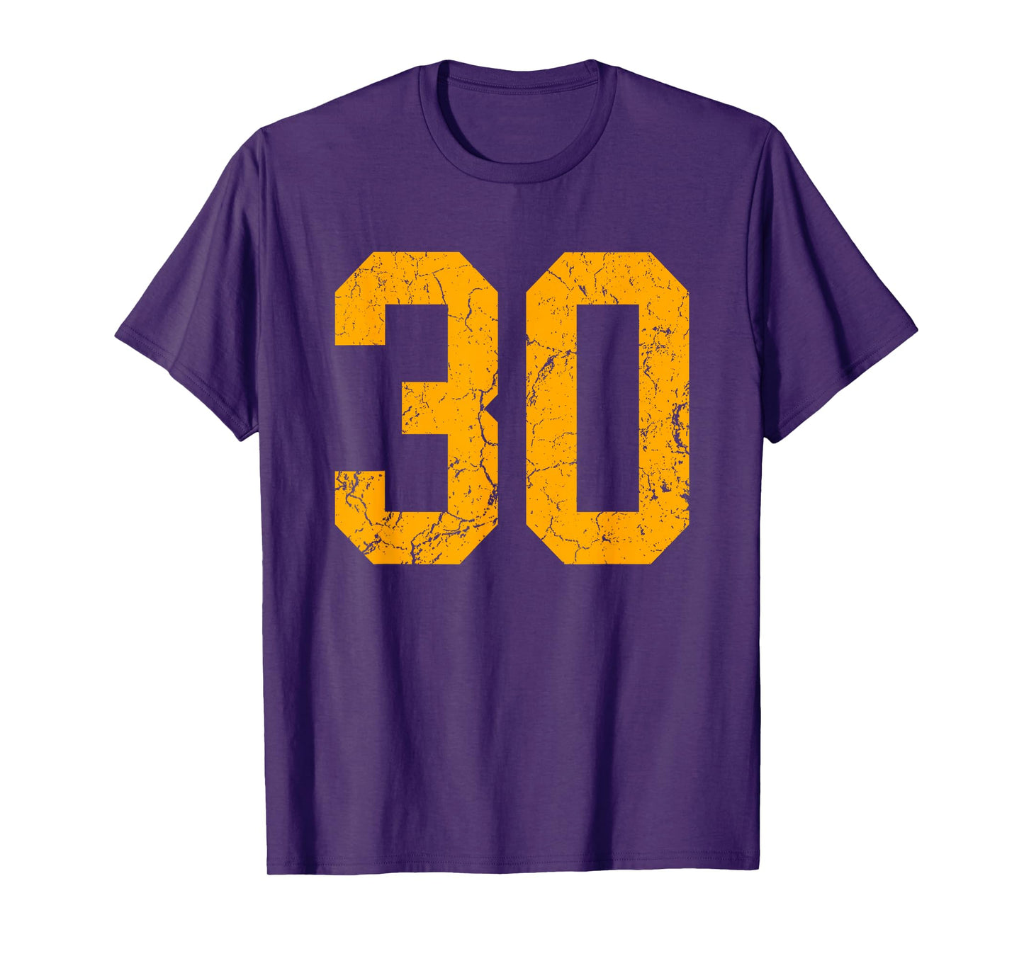 Distressed Orange Number 30 Jersey Player Uniform #30 T-Shirt