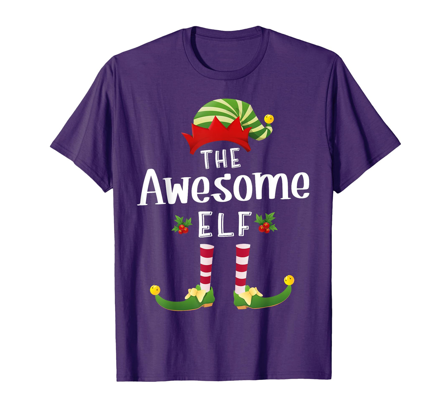 Awesome Christmas Elf Matching Pajama X-Mas Party T-Shirt